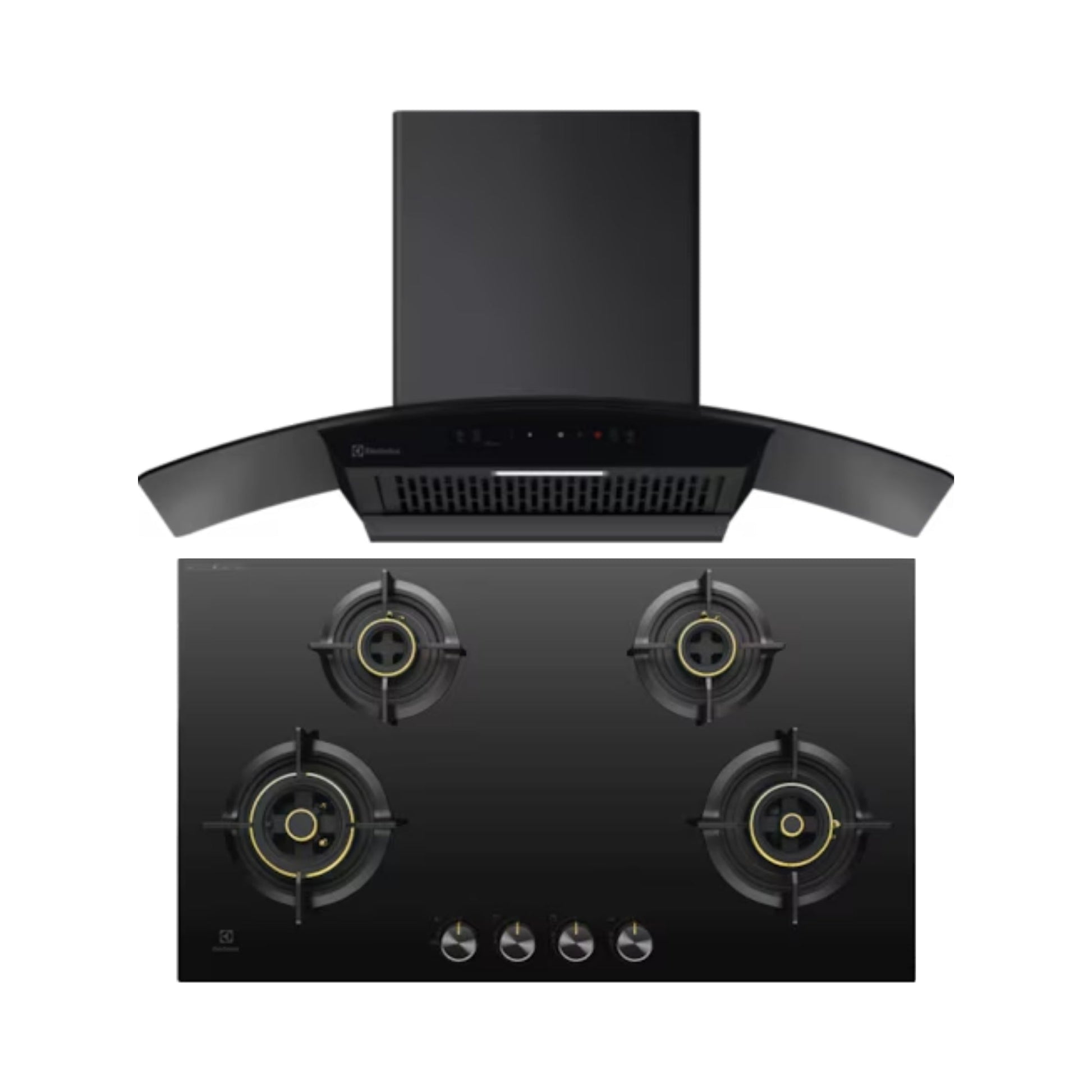 Electrolux 90 cm Wall Mounted Chimney UltimateTaste 700 Series ECC9841GB + Electrolux 90 cm 4 Burner Hob UltimateTaste 300 EHG9430BCI
