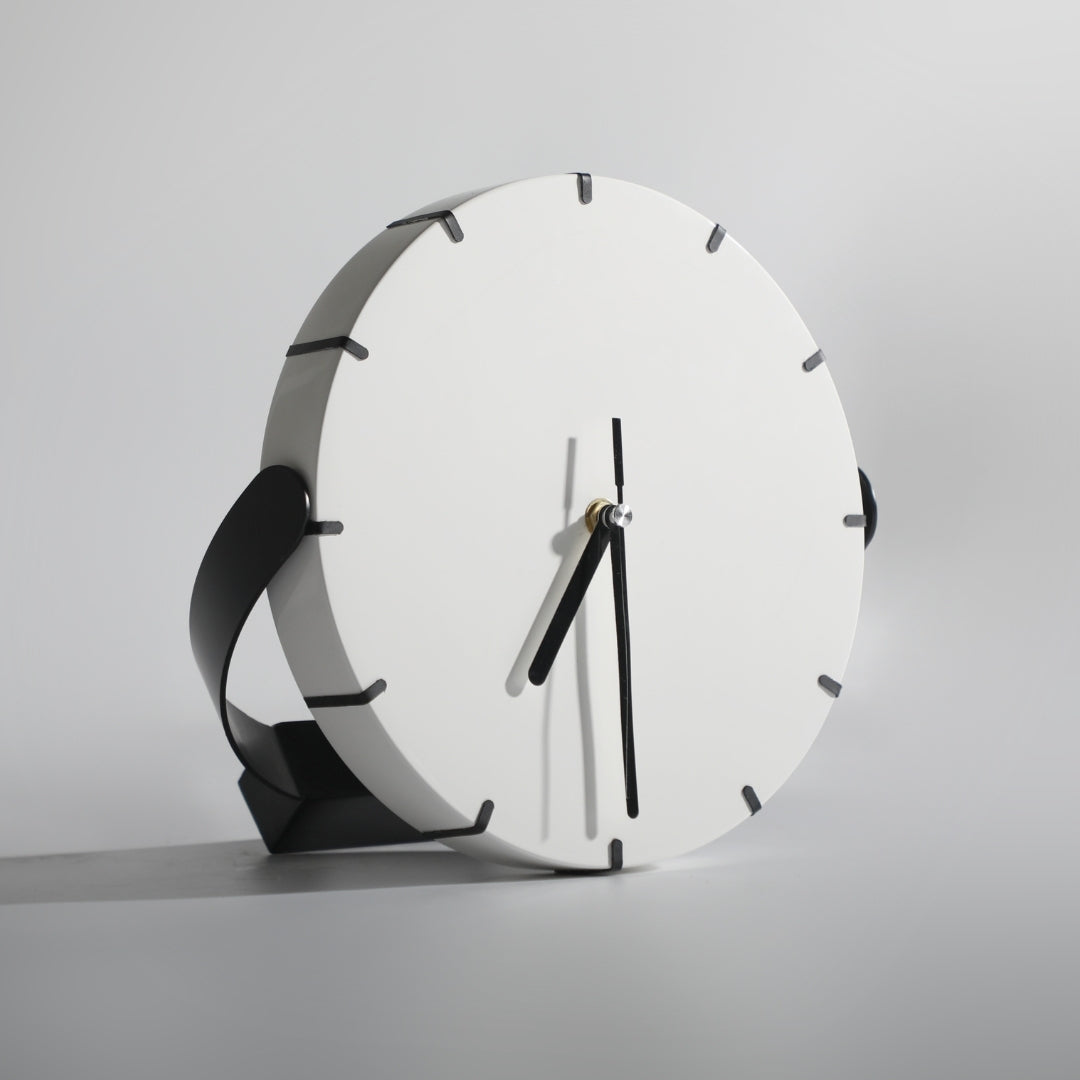 Elegance in Time Ivory Resin & Iron Desktop Clock