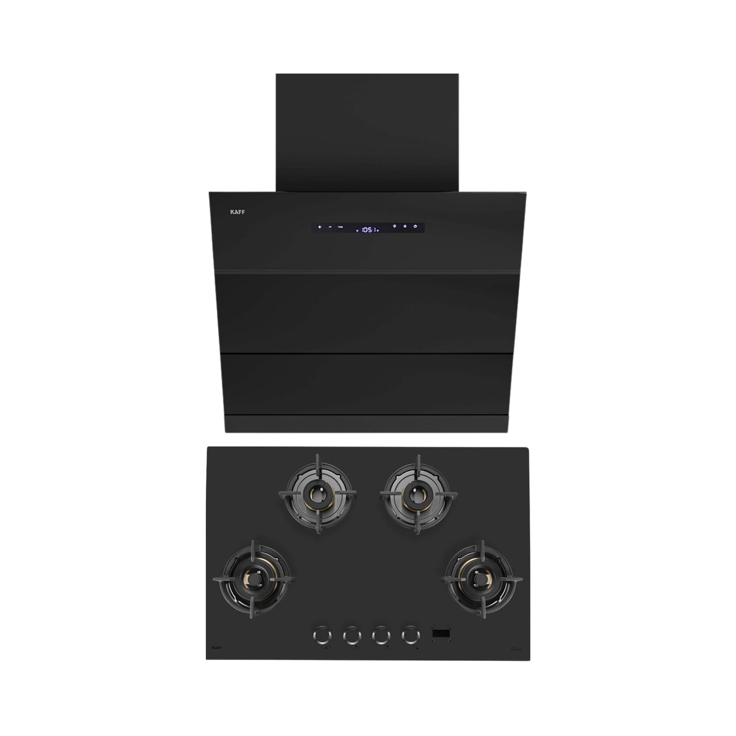 Kaff 75 cm Wall Mounted Chimney LYNN 75 DC BLDC + Kaff 80 cm 4 Burner Hob Preston PRS 804