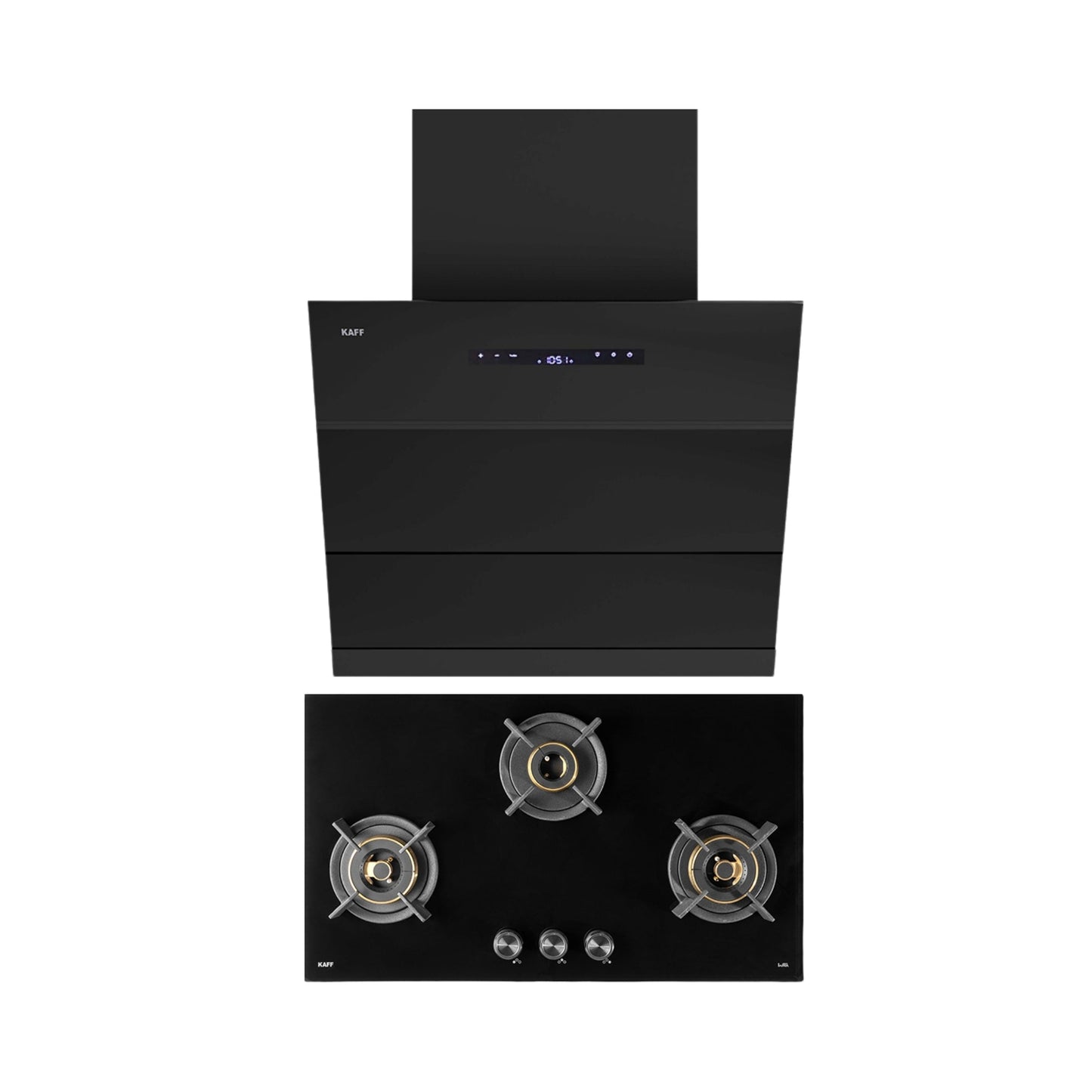 Kaff 90 cm Wall Mounted Chimney LYNN 90 DC BLDC + Kaff 90 cm 4 Burner Hob Ashford Series ASF 94M