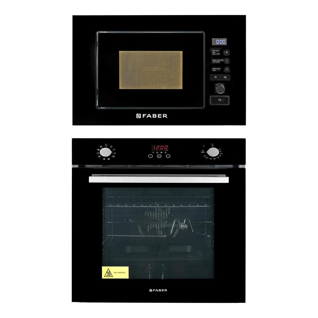 Faber Built In Oven with Steam Assist FBIO 80L 10F GLM WITH STEAMER + Faber Built-In Microwave FBI MWO 20 SG BK