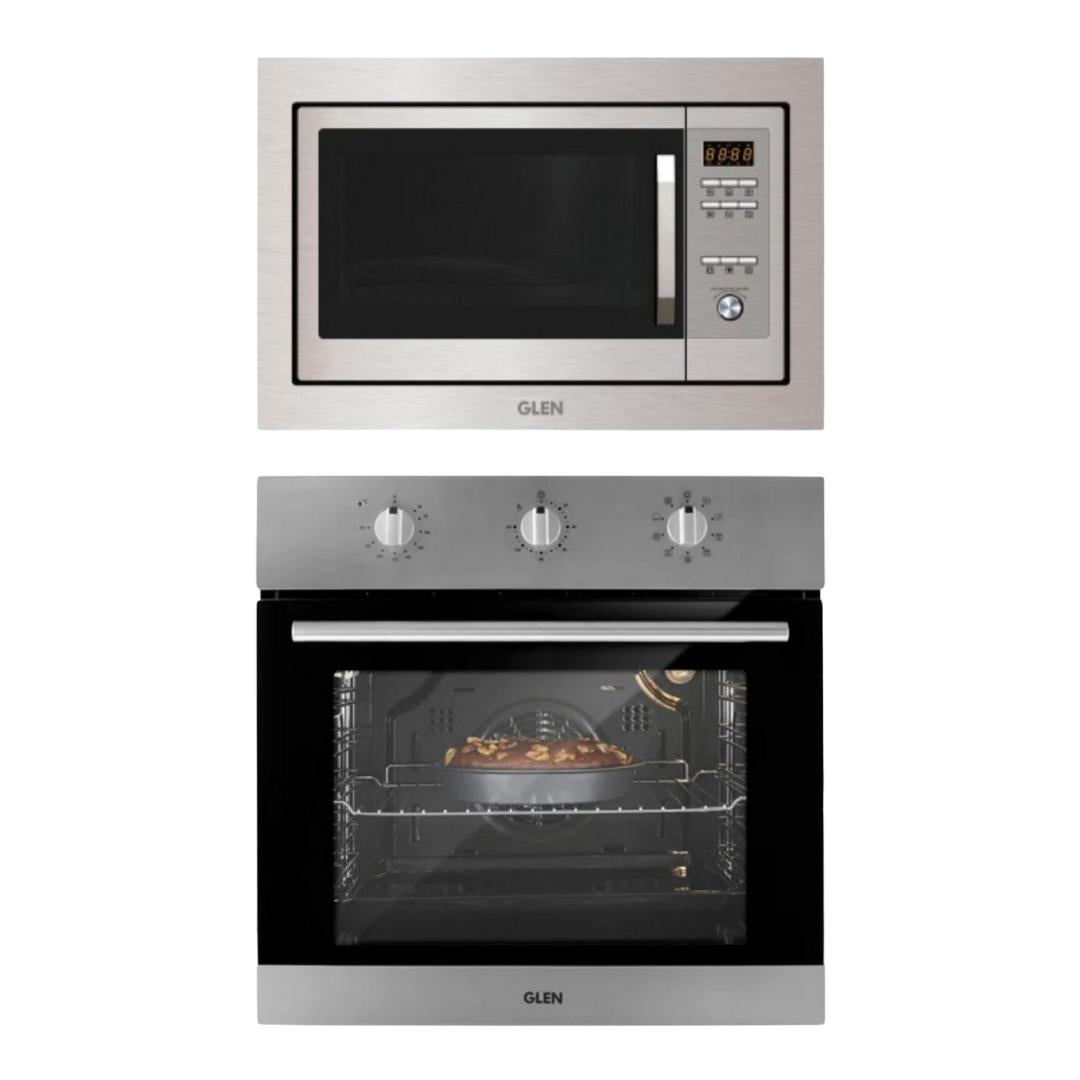 Glen Built In Oven BO 651 MRT SS + Glen Built-In Microwave MO 677