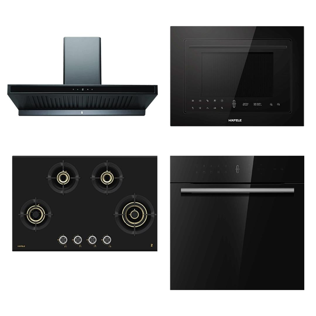 Hafele Chimney + Hob + Oven + Microwave Combo HACHOM-35