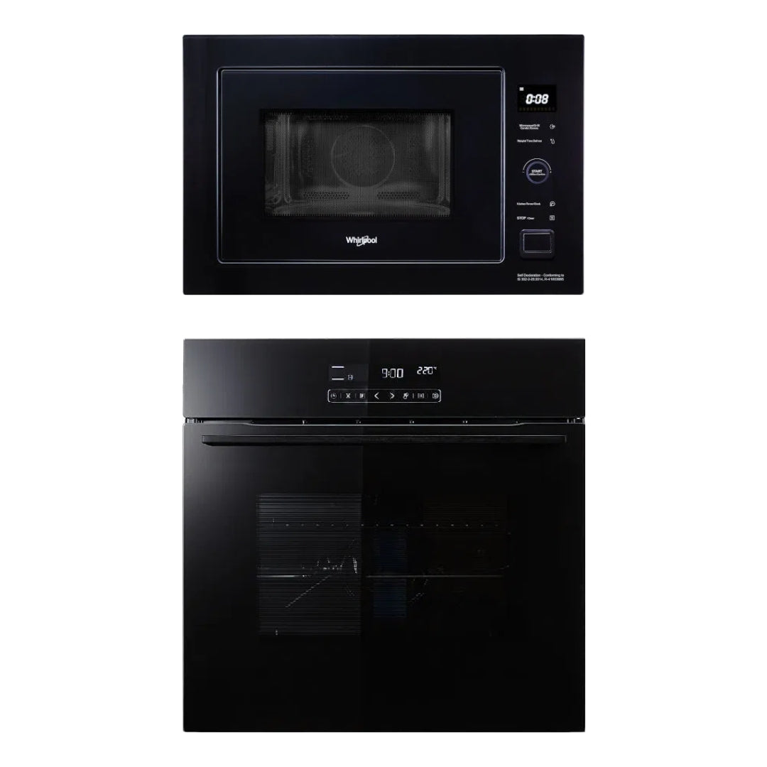 Whirlpool Built In Oven AKPR 6011 BLK + Whirlpool Built-In Convection Microwave AMW 250C M