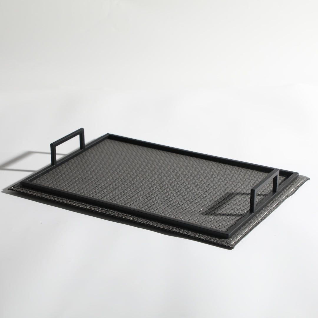 Majestic Grey Leather Classic Decorative Tray