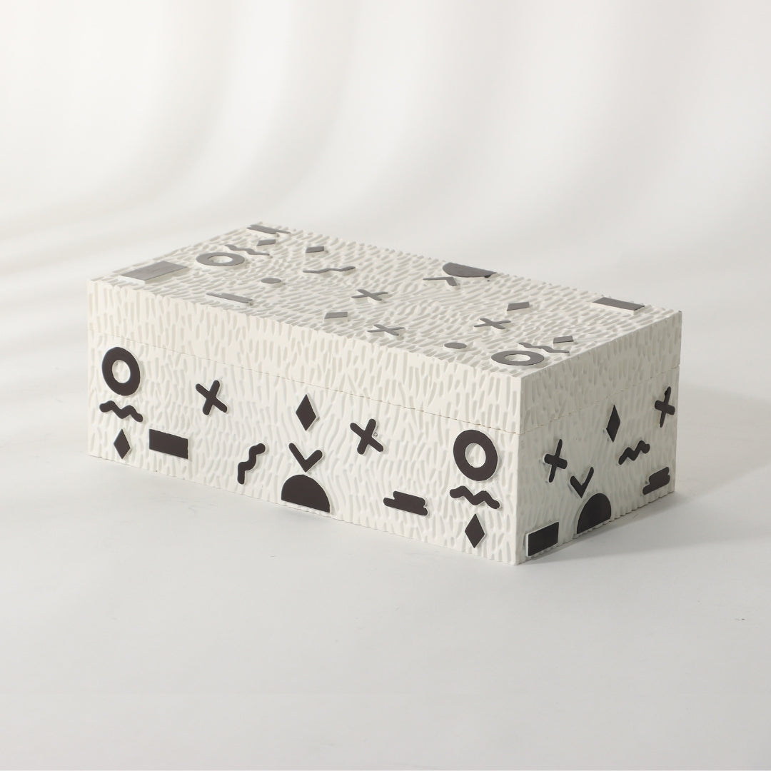 Minimalist Milk White Resin Storage Box