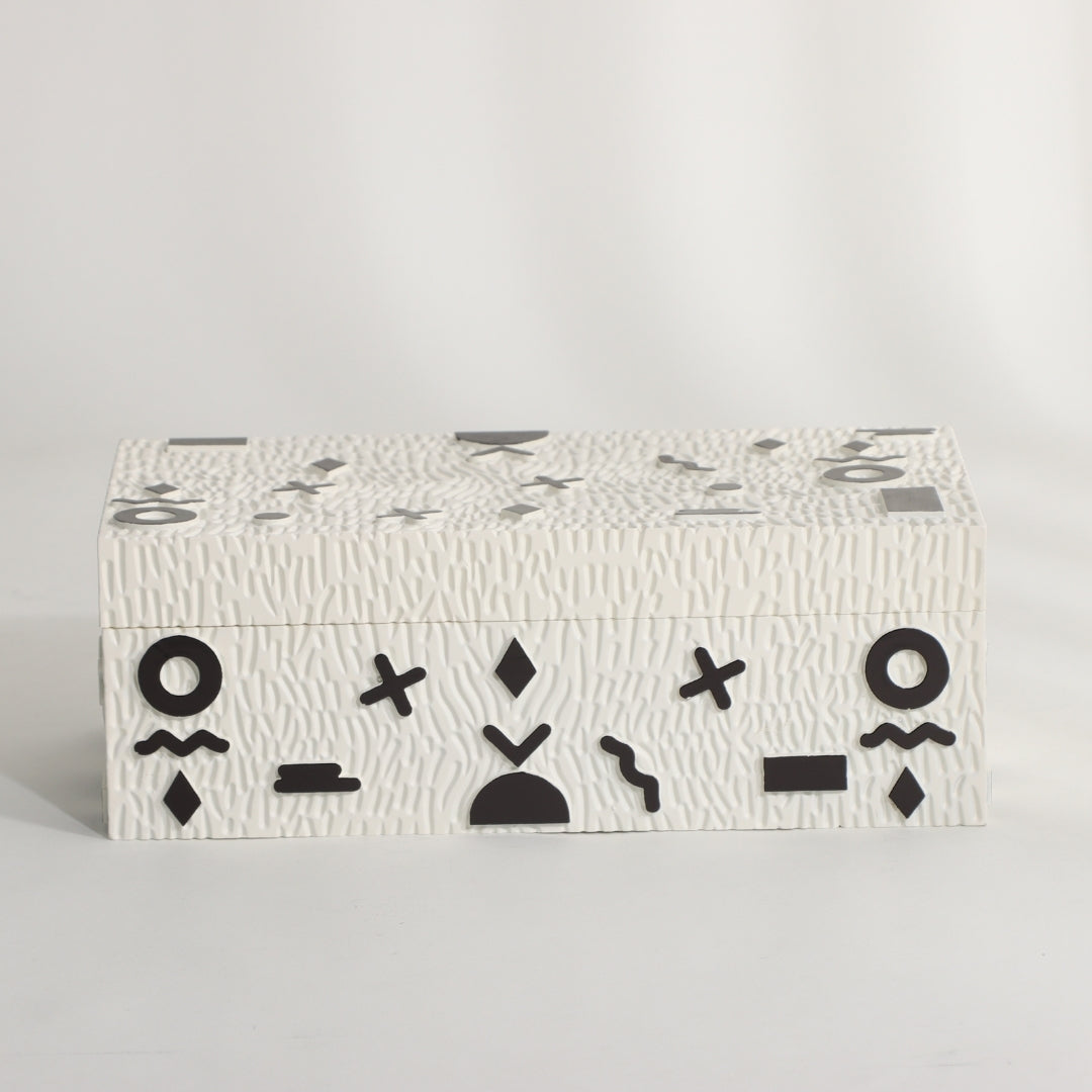 Minimalist Milk White Resin Storage Box