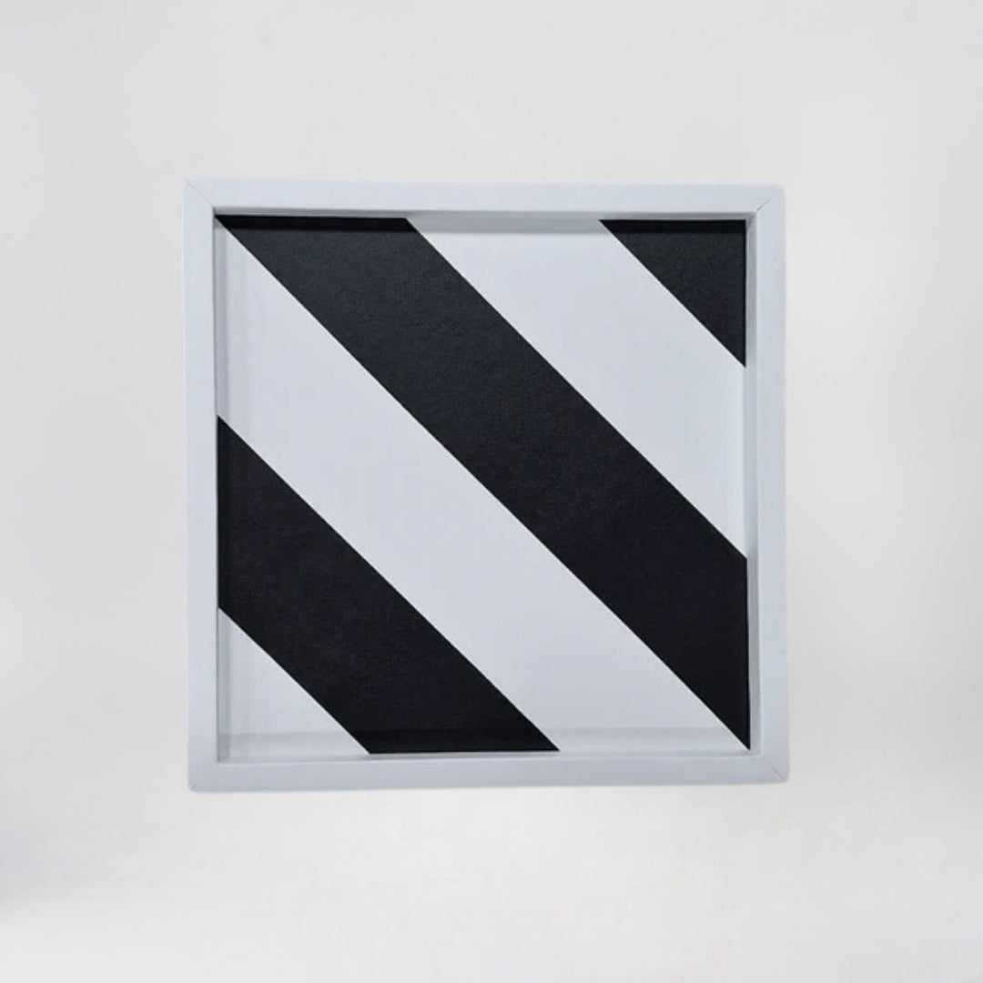 Monochromatic Striped Majestic Decorative Tray