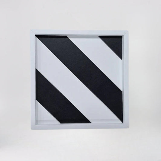 Monochromatic Striped Majestic Decorative Tray