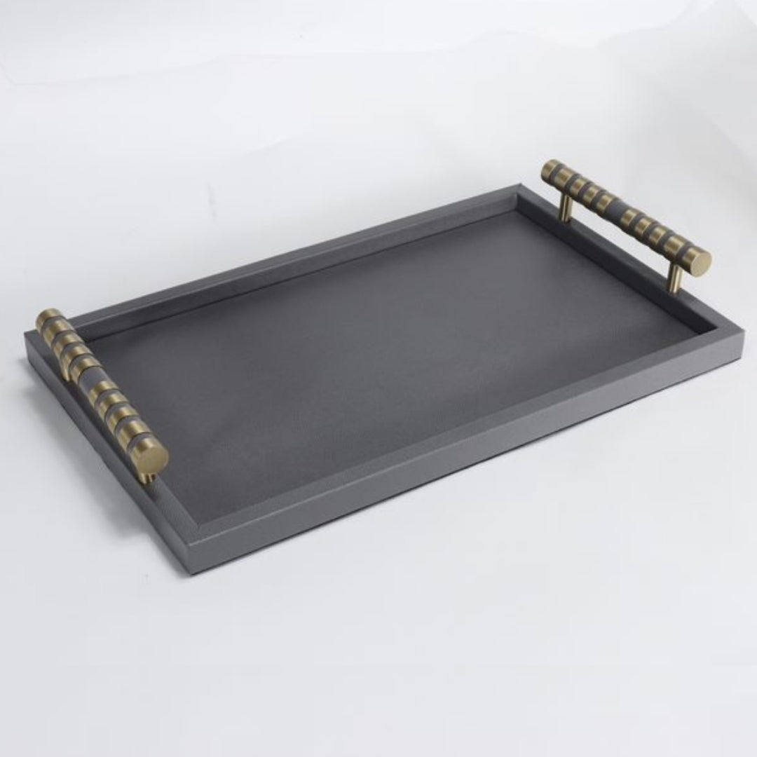 Opulent Leather Serving Decorative Tray