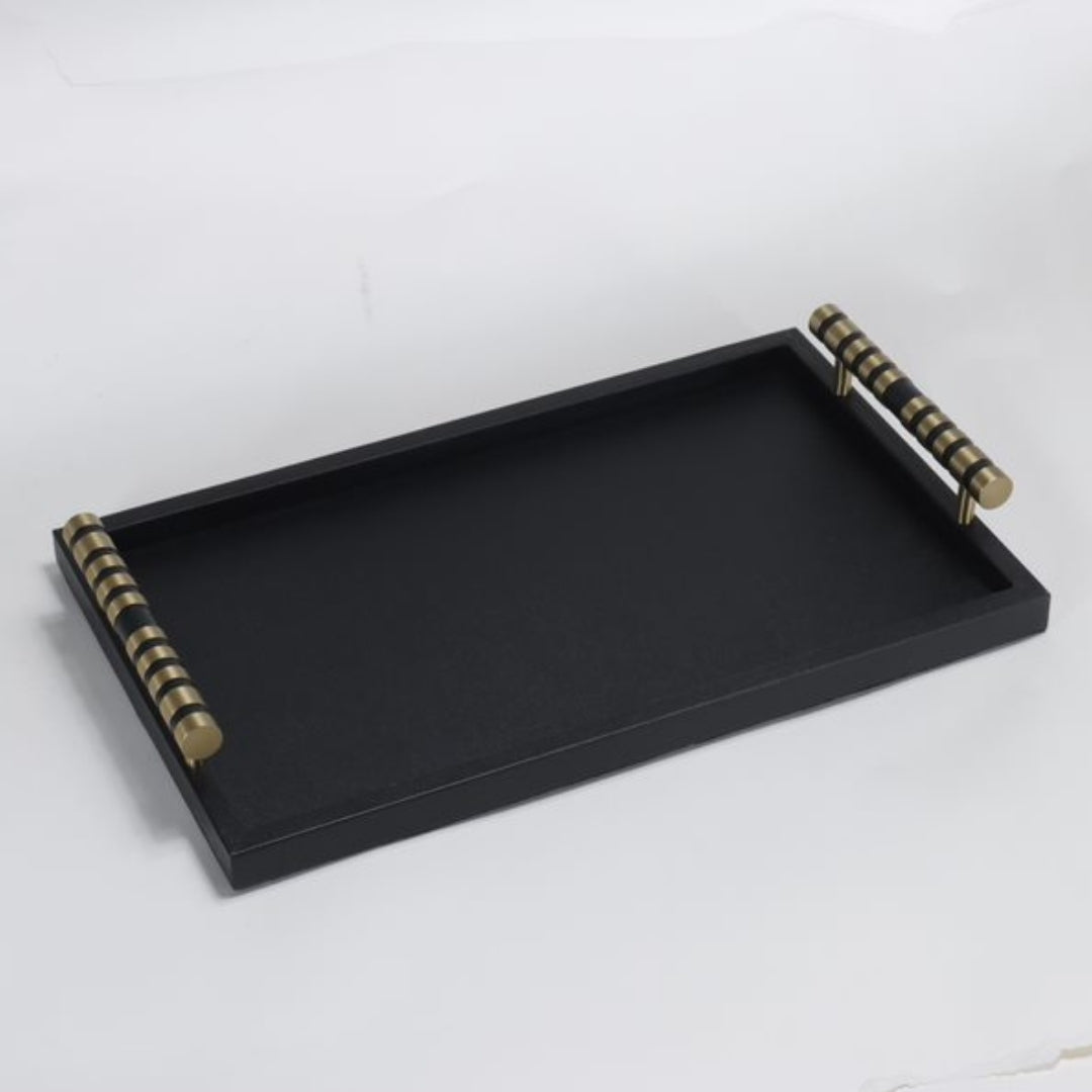 Opulent Leather Serving Decorative Tray