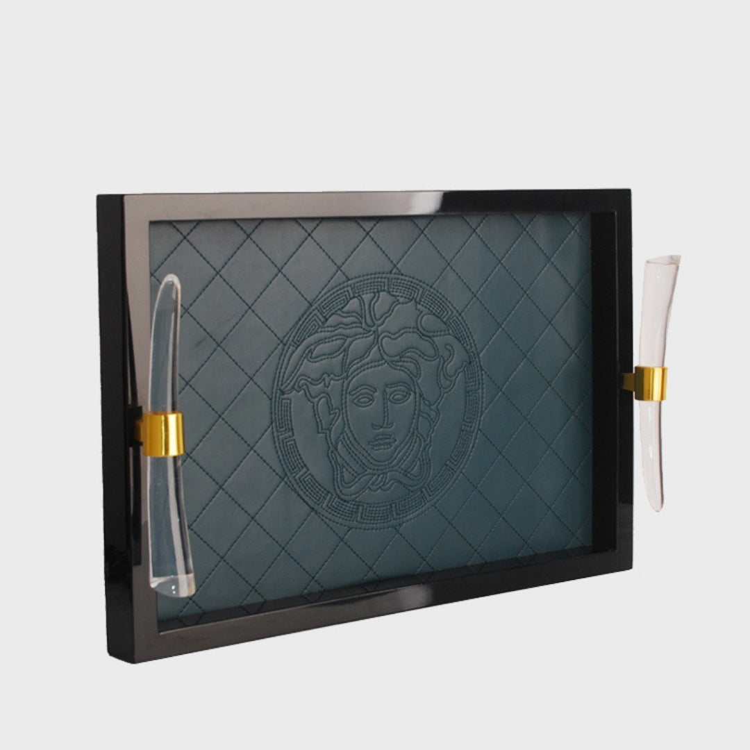 Verdant Vignettes Leather Gem Decorative Tray