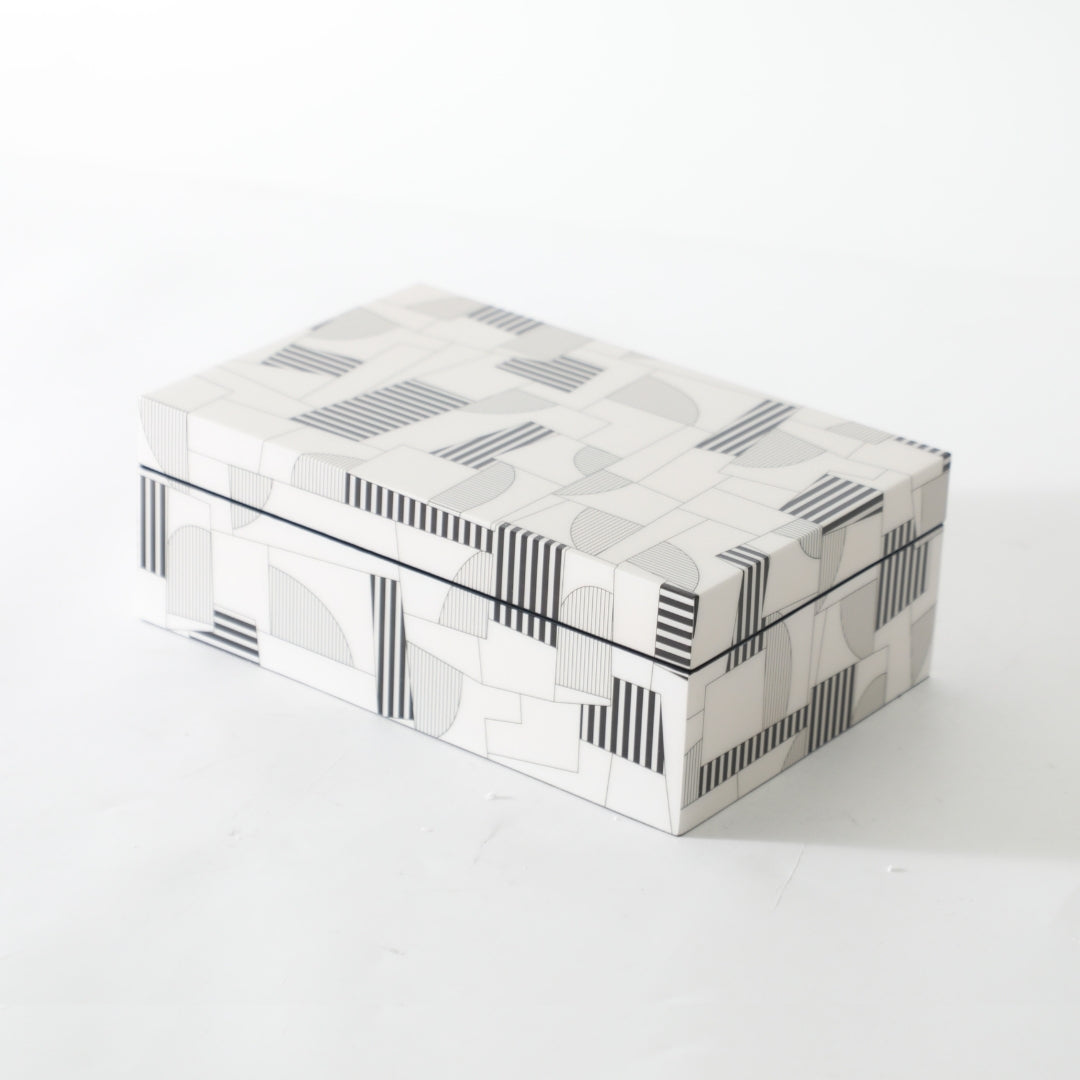 Versatile Black & White MDF Storage Box