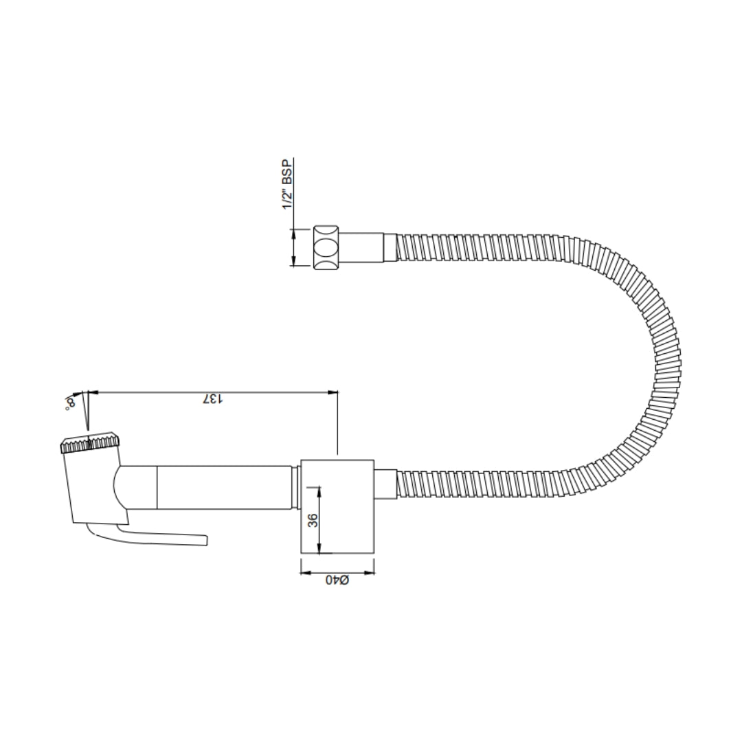Jaquar Health Faucet Allied ALD-BLM-573 - Black Matt