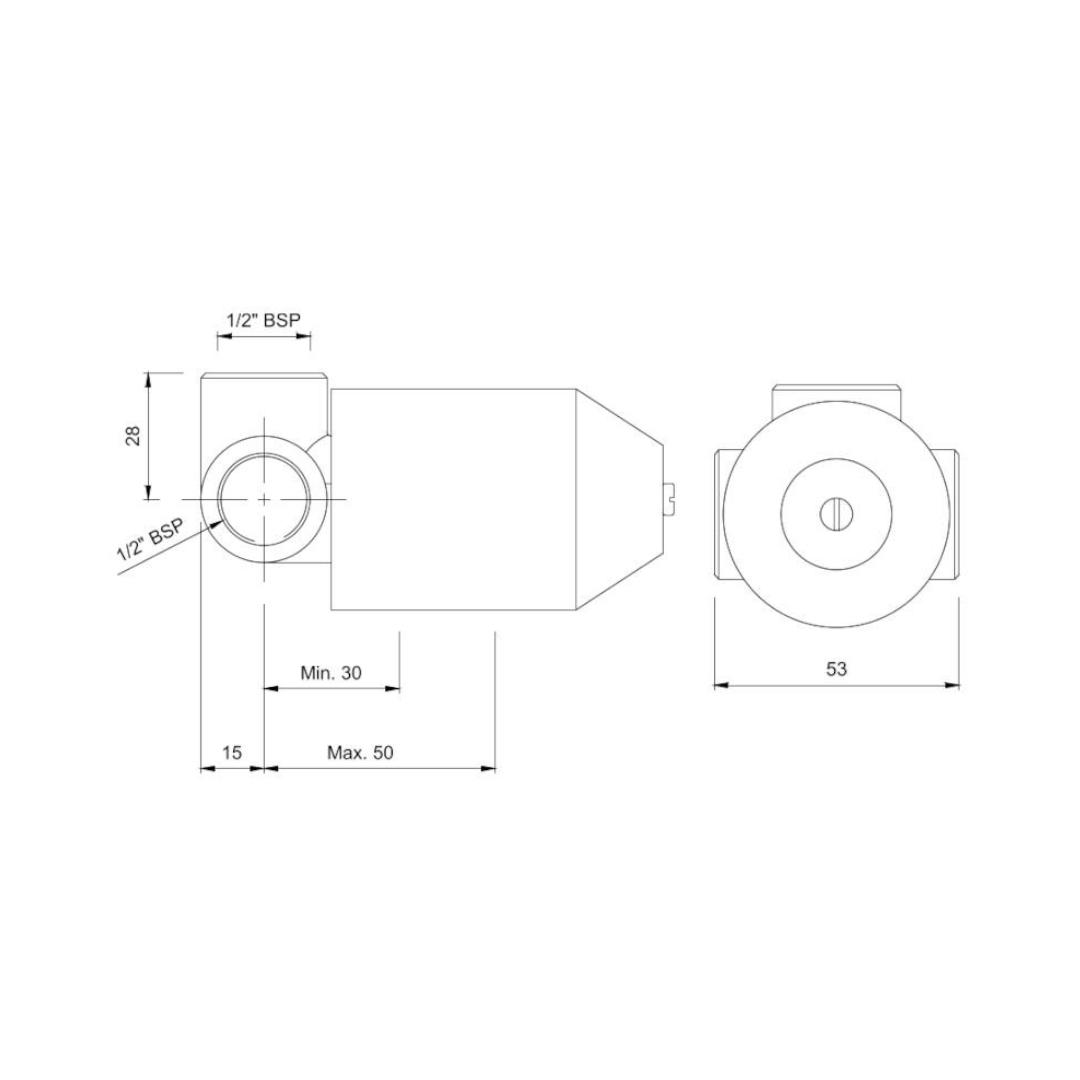 Jaquar 1 Way Diverter Valve Allied ALD-CHR-227 - Chrome