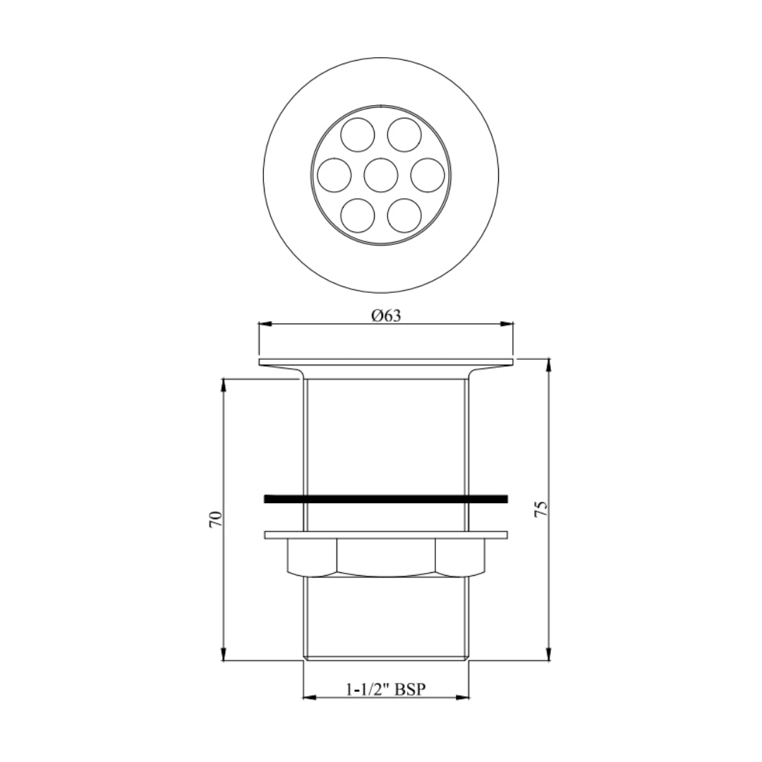 Essco 2 inches Regular Waste Coupling ALE-544NFT - Chrome