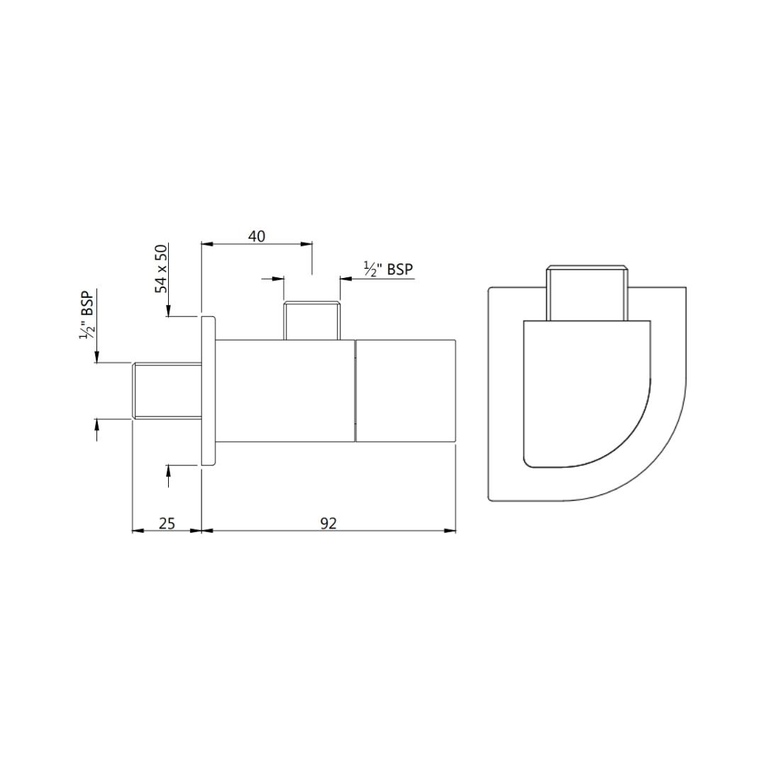 Jaquar Basin Area Angle Valve Alive ALI-ABR-85053 - Antique Bronze