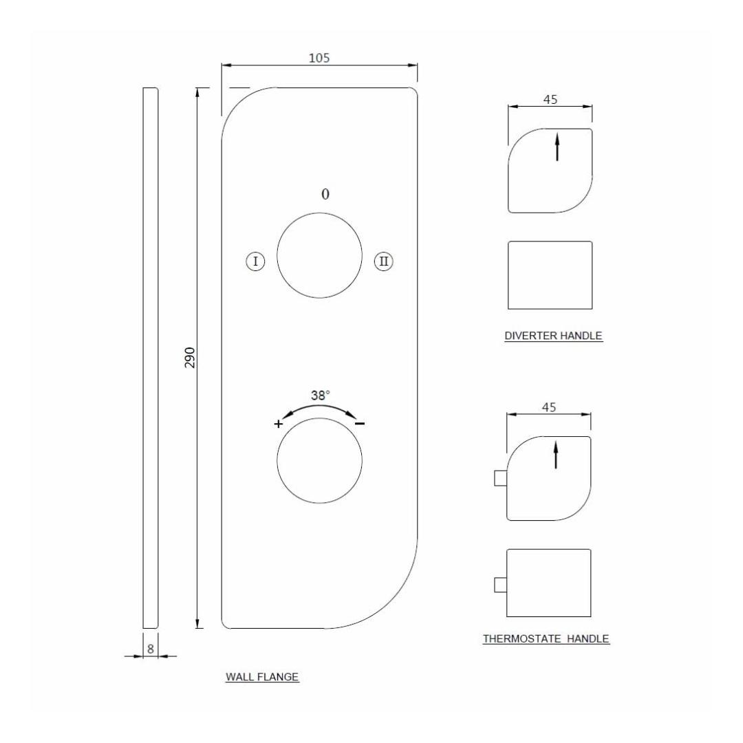Jaquar 2 Way Thermostatic Diverter Alive ALI-WHM-85681 Normal Flow - White Matt Finish