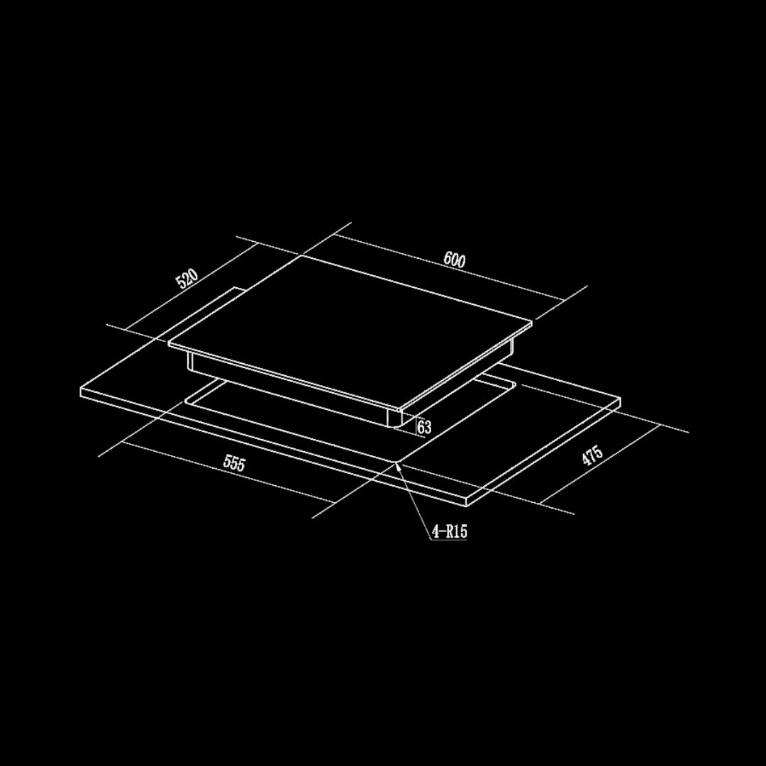 Hafele 60 cm 3 Burner Hob Altius Series ALTIUS FS 360