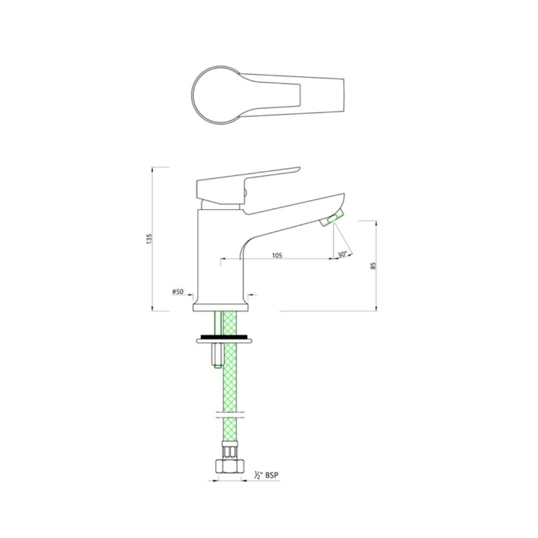 Essco Table Mounted Regular Basin Mixer Aspire APR-CHR-101011NB - Chrome