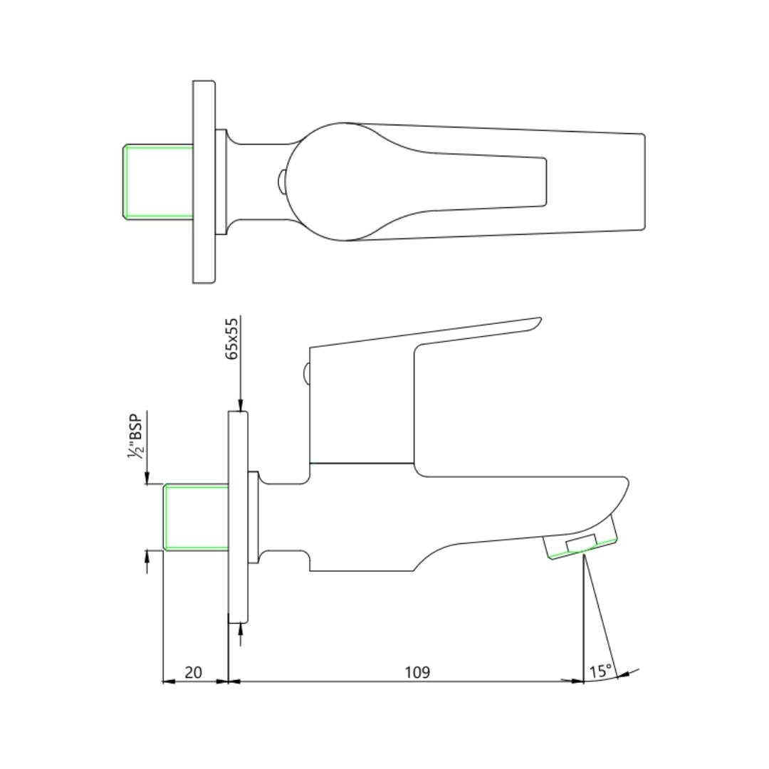 Essco WC Area Bib Tap Aspire APR-CHR-101037 - Chrome