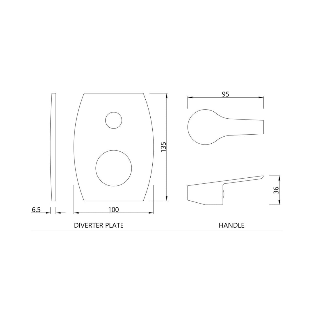 Essco 1 Way Diverter Aspire APR-CHR-101055NK - Chrome Finish