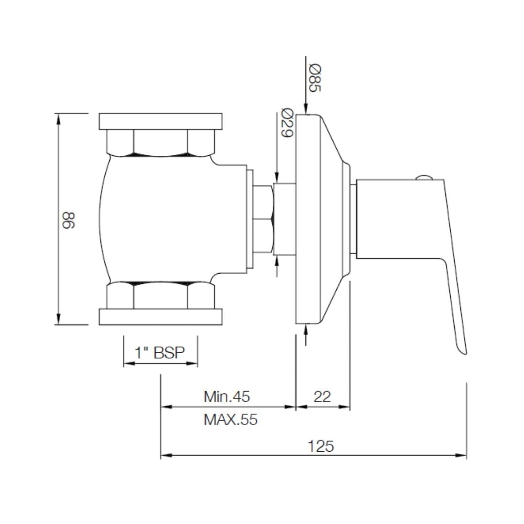 Essco WC Area Flush Tap Aspire APR-CHR-101081 - Chrome
