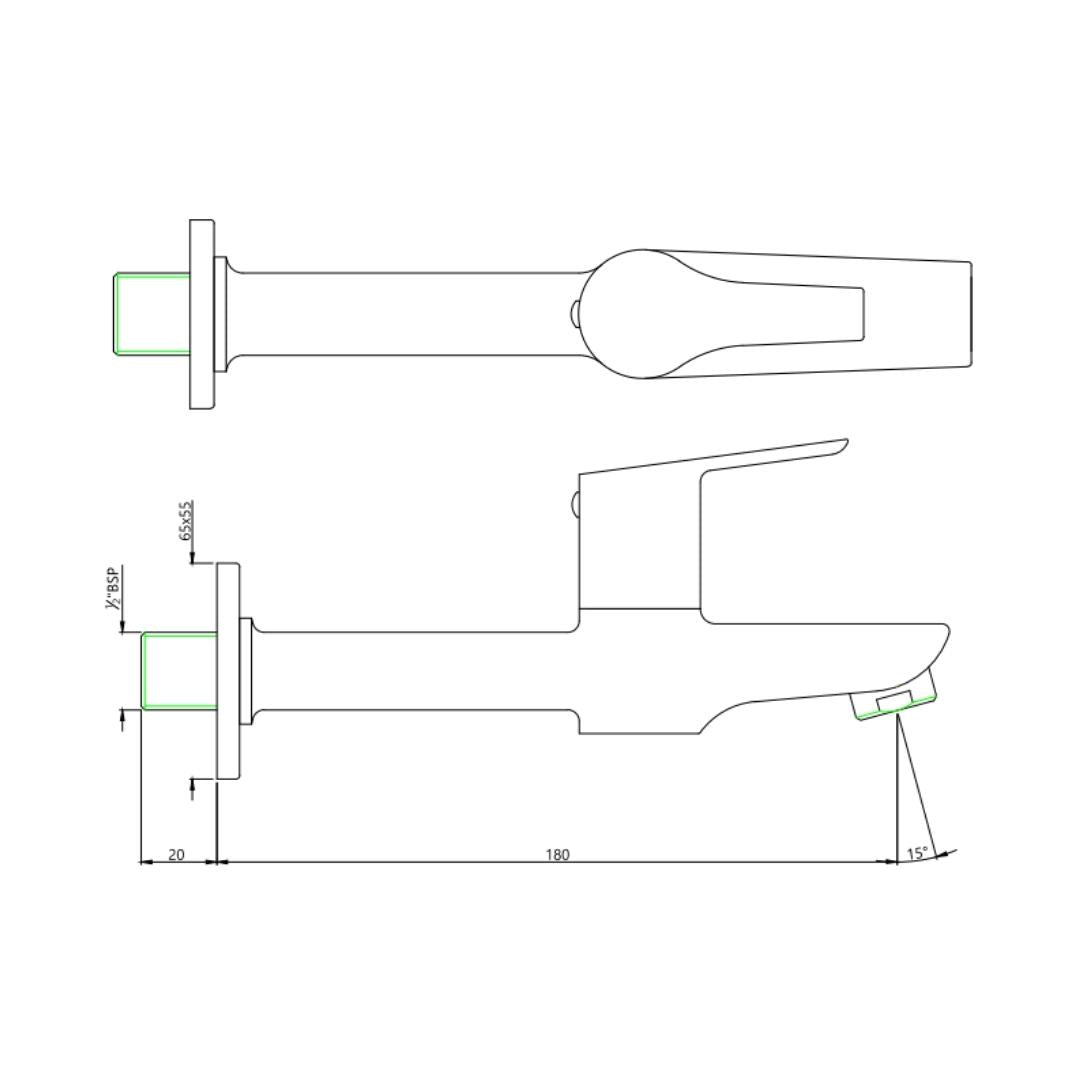 Essco WC Area Bib Tap Aspire APR-CHR-101107 - Chrome