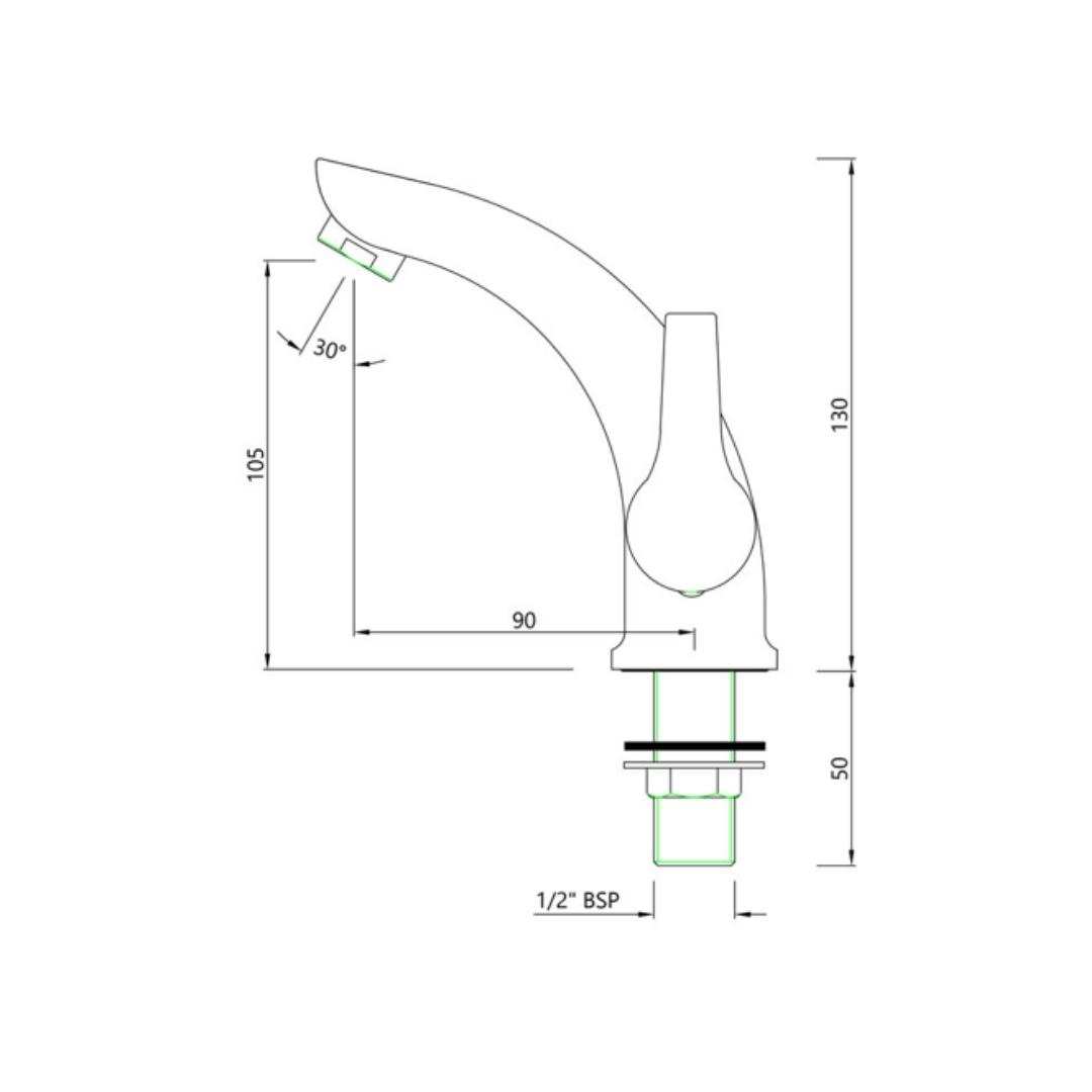 Essco Table Mounted Regular Basin Tap Aspire APR-CHR-101127 - Chrome