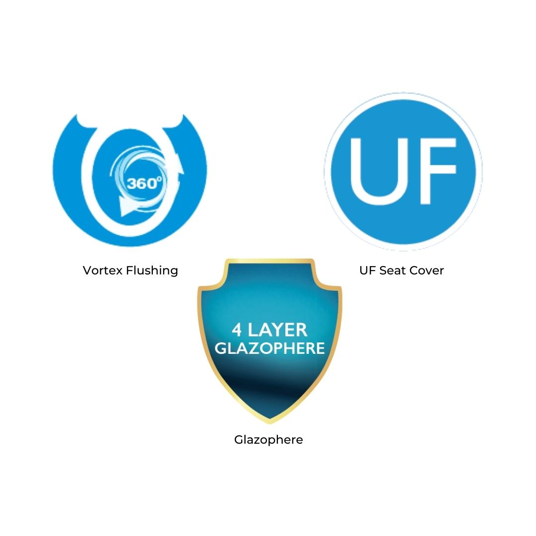 Parryware Floor Mounted White 1 Piece WC Aquiline AQUILINE C8901 with S-Trap