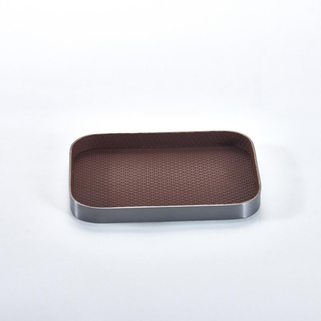 Espresso Leather Elegance Decorative Tray