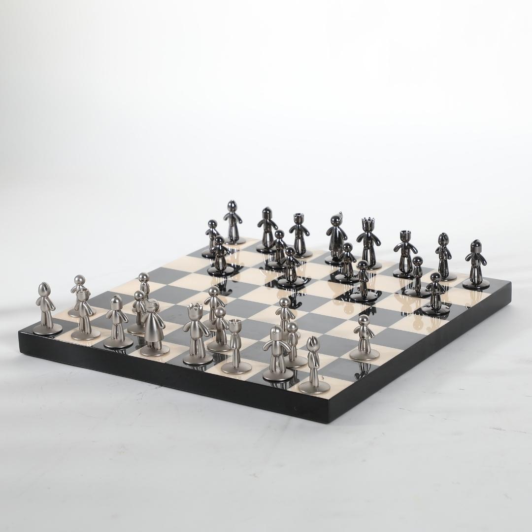 Nocturne Opulence The Black & Beige Chess Masterpiece Chessboard