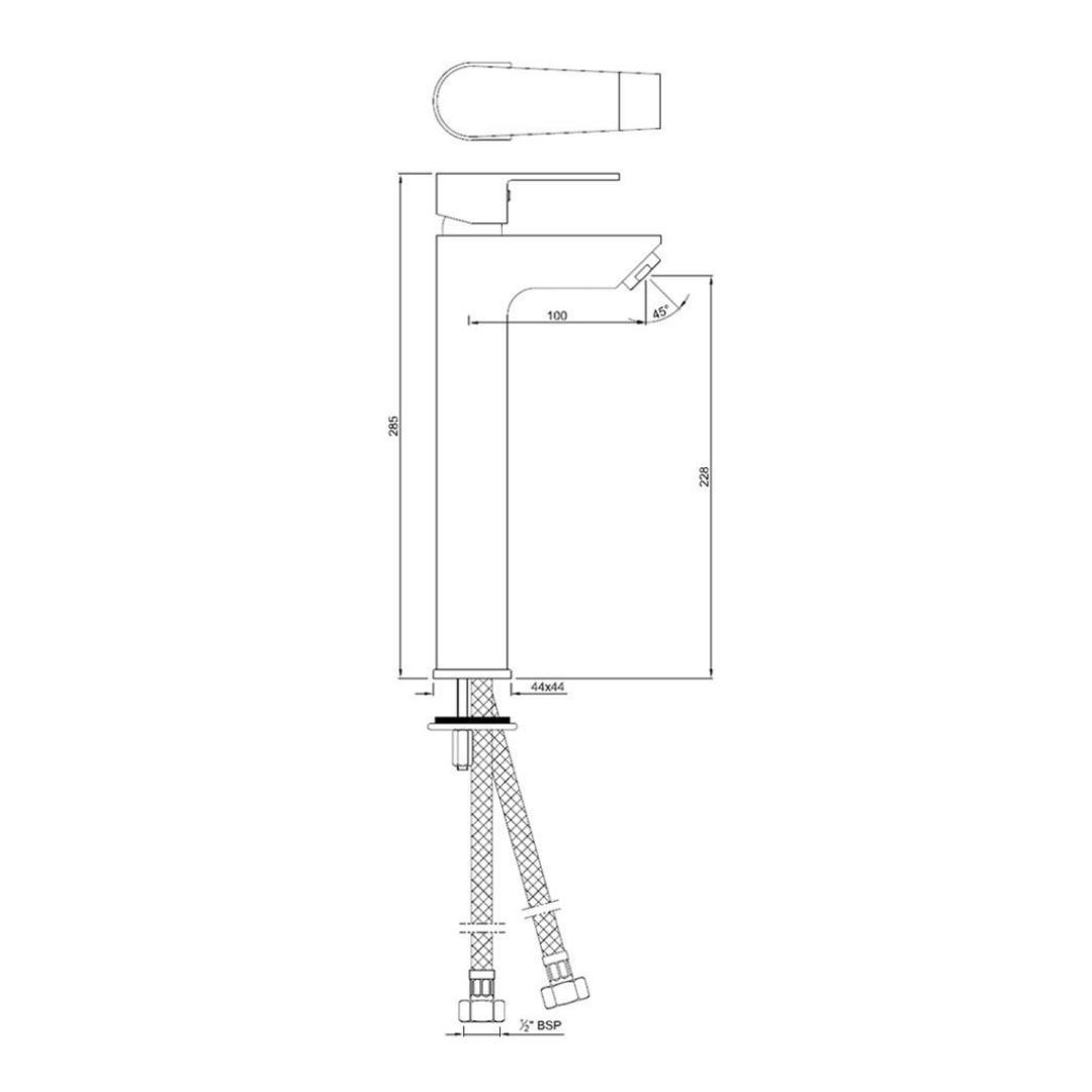 Jaquar Table Mounted Tall Boy Basin Mixer Aria ARI-CHR-39005B - Chrome