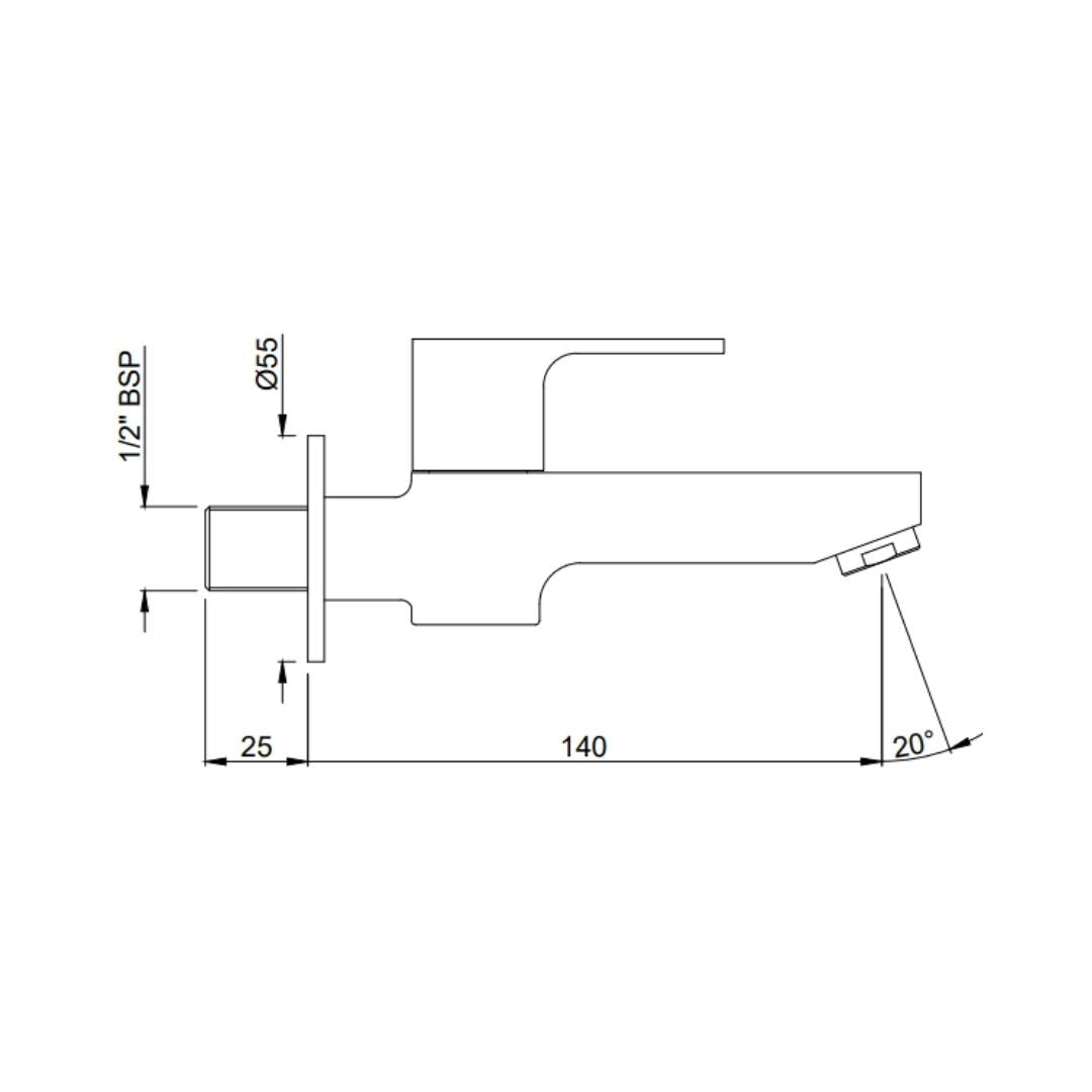 Jaquar WC Area Bib Tap Aria ARI-CHR-39037 - Chrome
