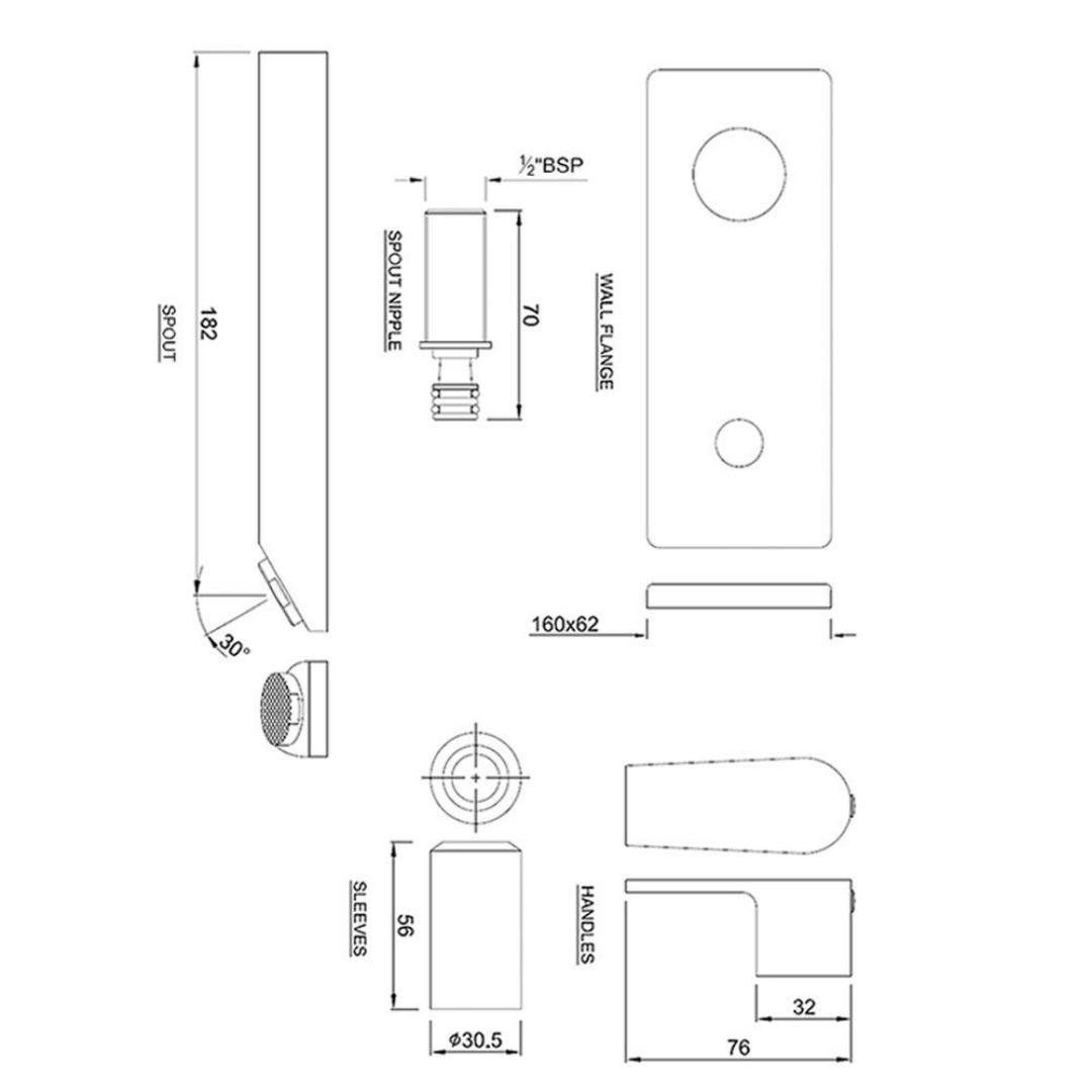 Jaquar Wall Mounted Basin Tap Aria ARI-CHR-39441K - Chrome