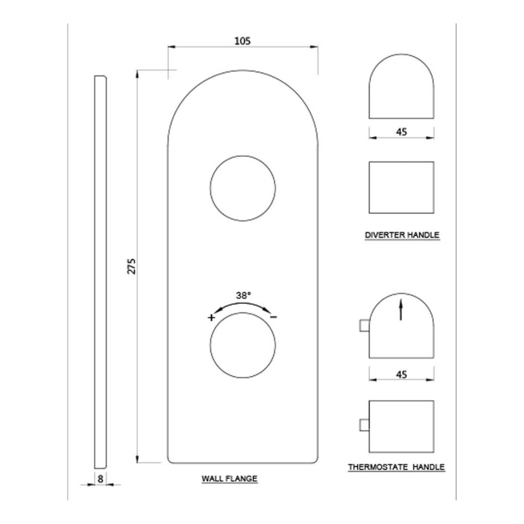 Jaquar 1 Way Thermostatic Diverter Aria ARI-CHR-39661K Normal Flow - Chrome Finish