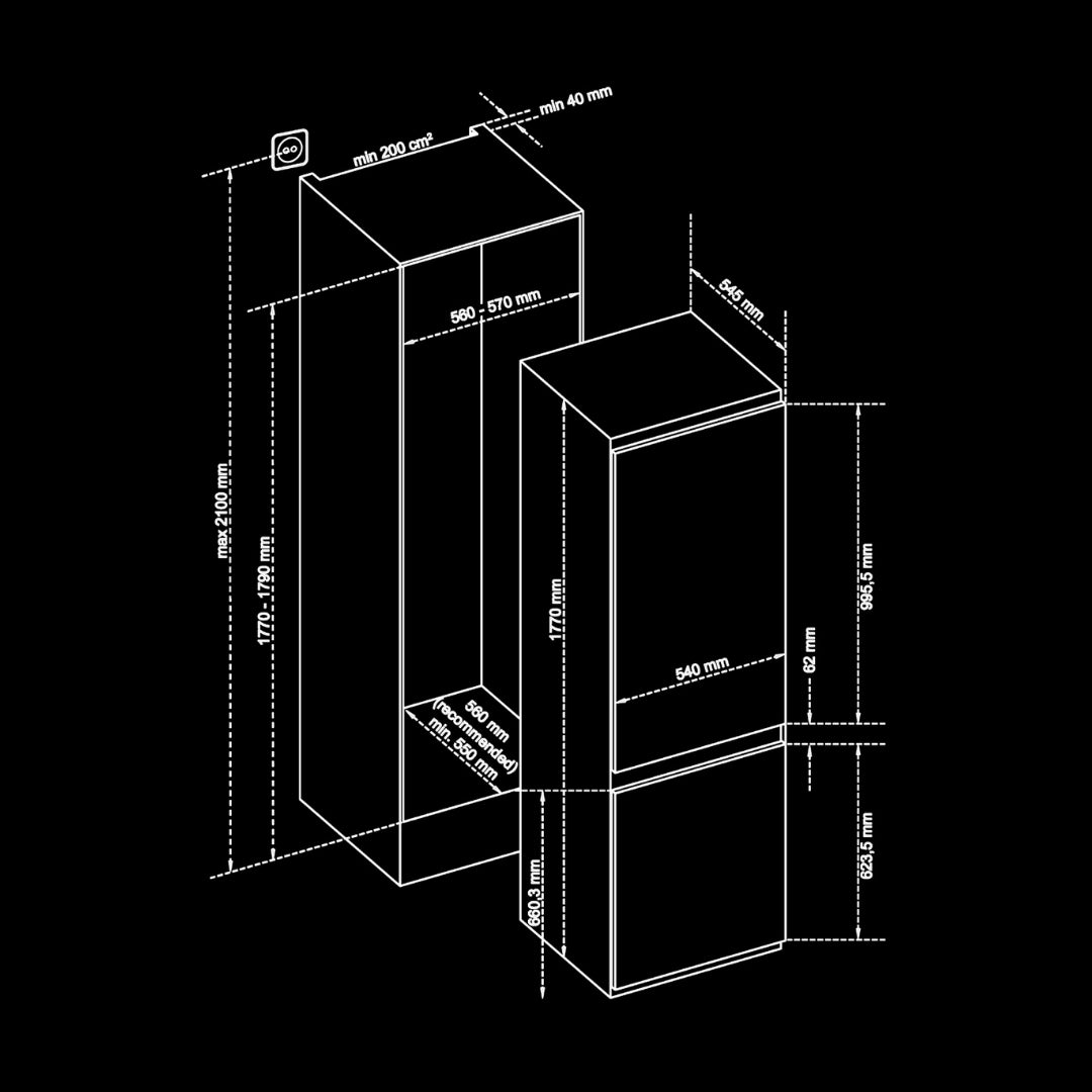 Hafele Built-In Built-In Refrigerator 256 Ltrs ARK 300