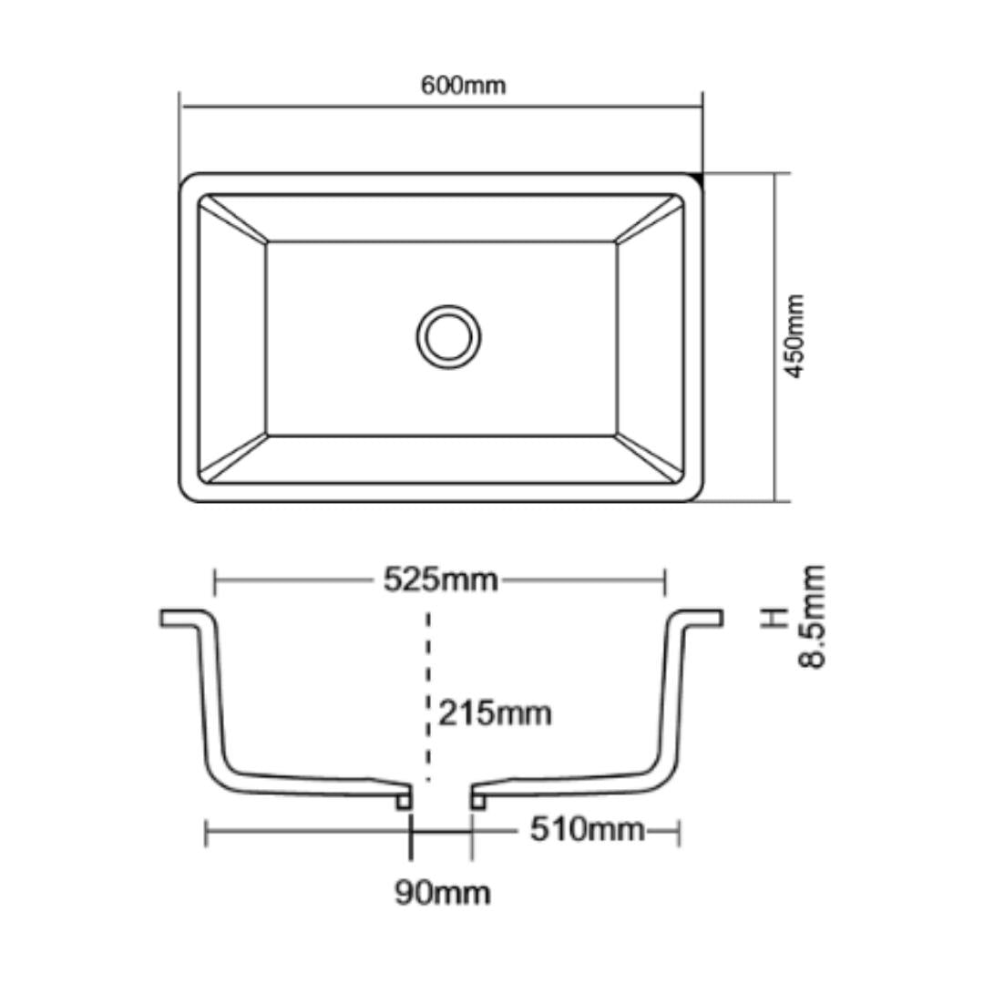 Asiatique Quartz Sink Ikon IKON ( 24 x 18 inches ) - Eros