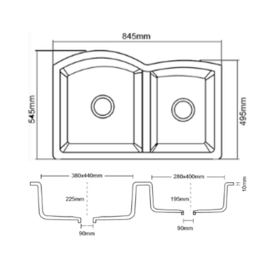 Asiatique Quartz Sink Imperial IMPERIAL ( 33 x 21.5 inches ) - White