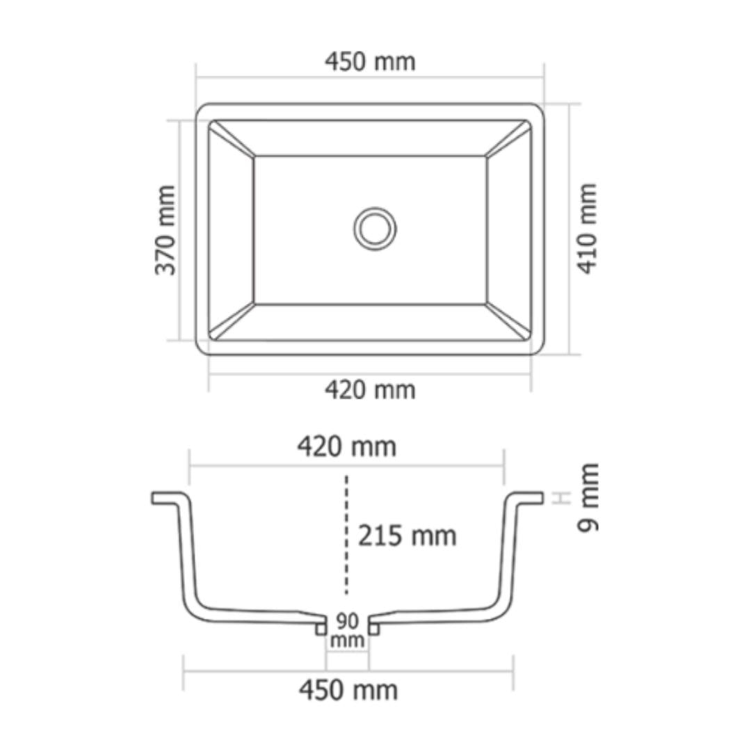 Asiatique Quartz Sink Lavello LAVELLO ( 18 x 16 inches ) - Eros