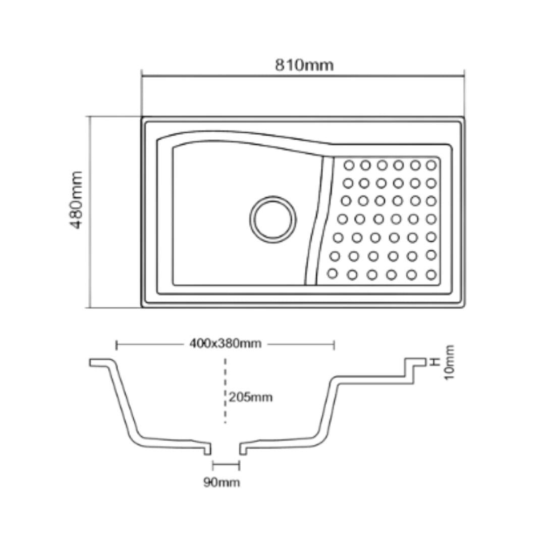 Asiatique Quartz Sink Metra METRA ( 32 x 19 inches ) - Mars