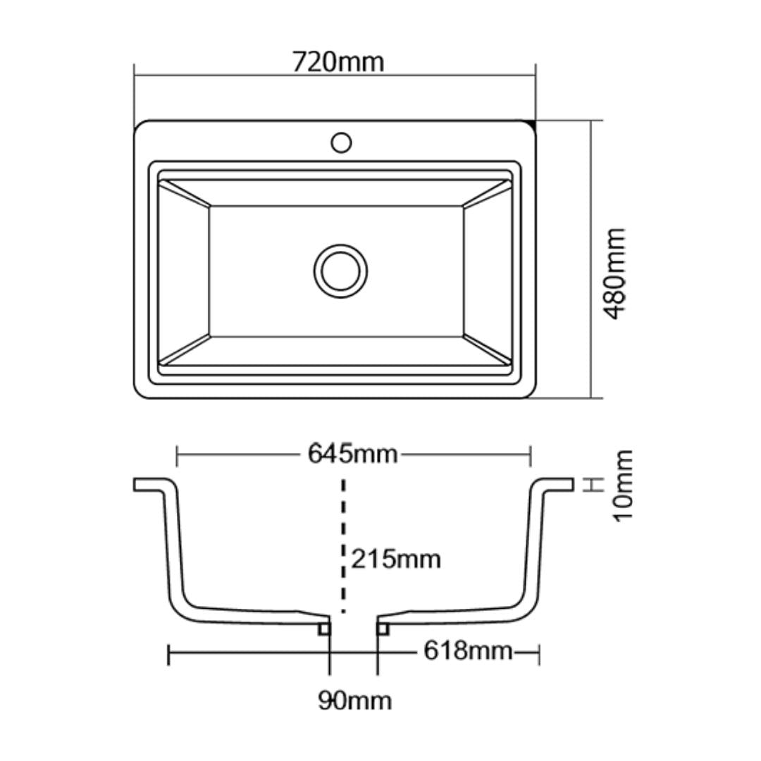 Asiatique Quartz Sink Precis PRECIS ( 28.5 x 19 inches ) - Bronze