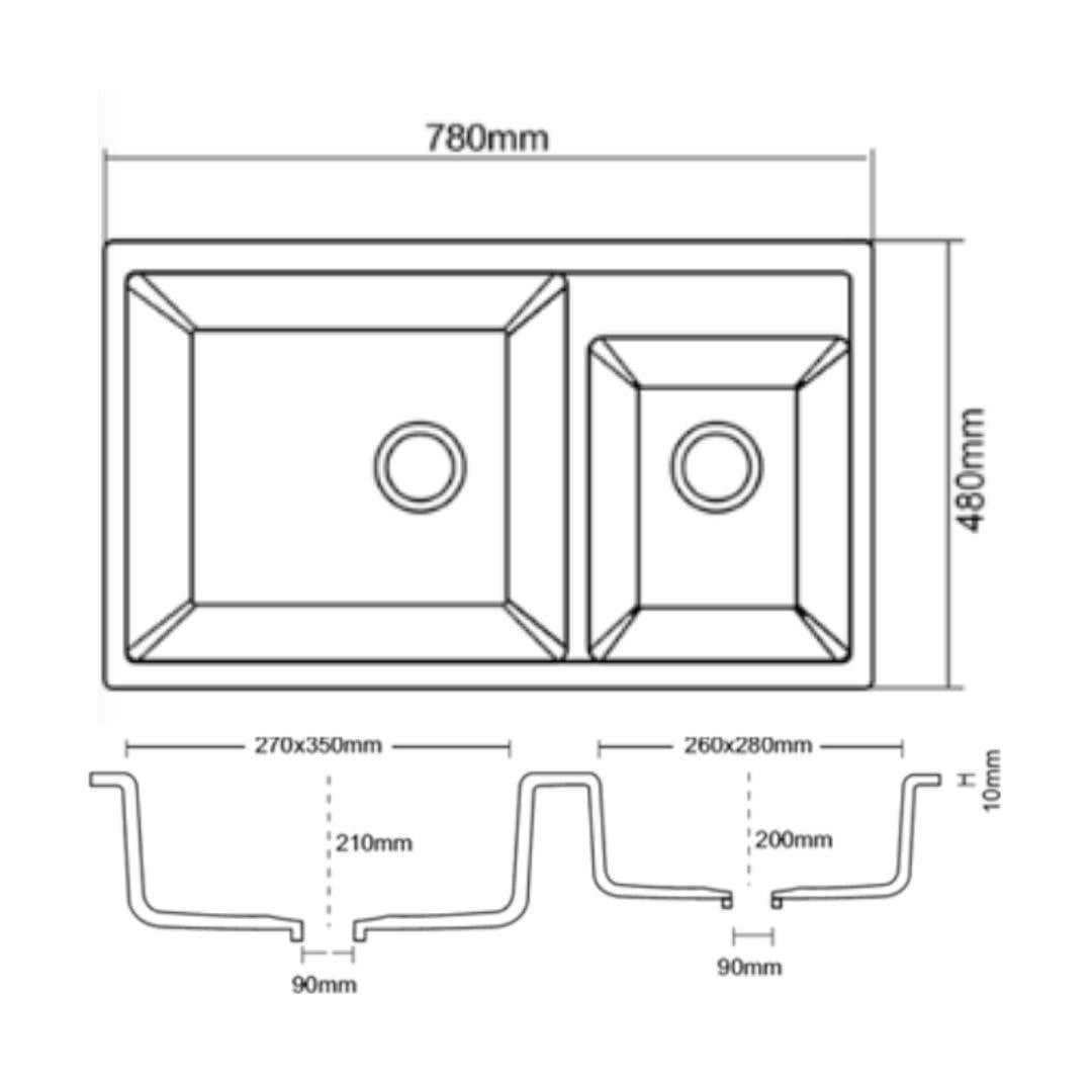 Asiatique Quartz Sink Vision VISION ( 31 x 19.5 inches ) - Mars