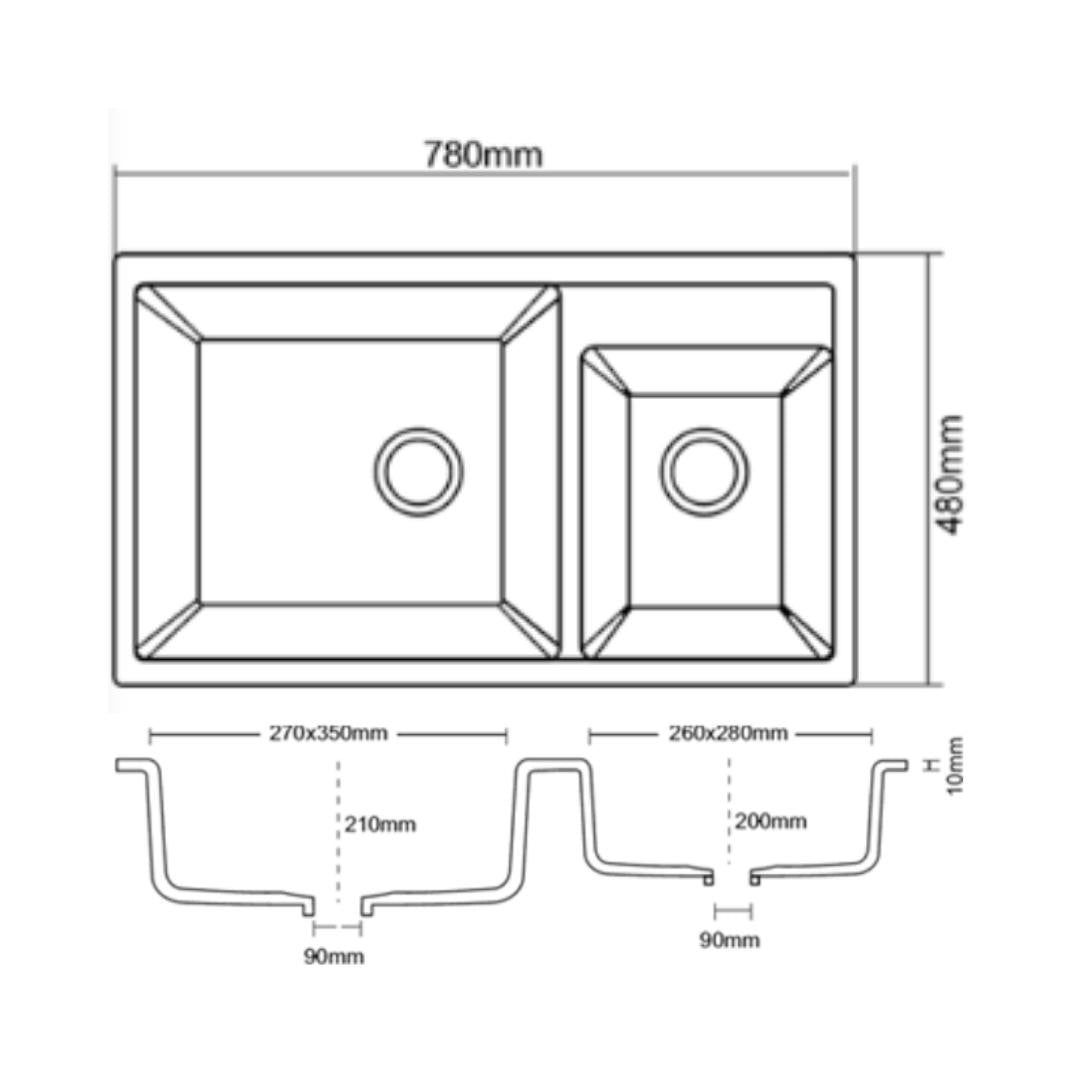 Asiatique Quartz Sink Vision VISION ( 31 x 19.5 inches ) - Rusty