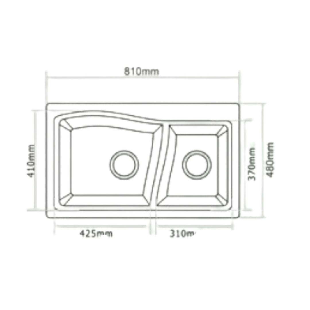 Sincore Quartz Sink ATHENA ( 32 x 19 inches ) - Mettalic Brown