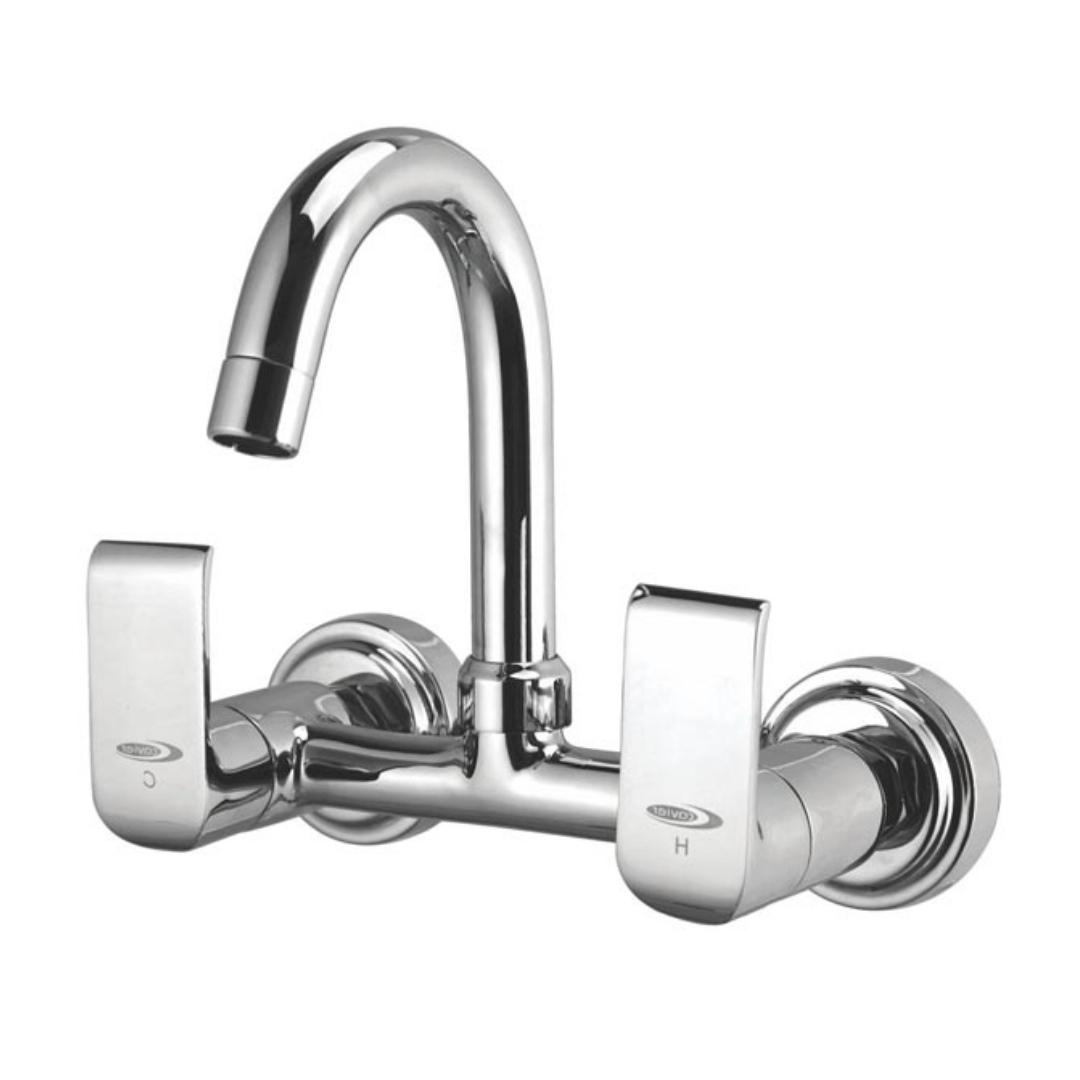 Cavier Wall Mounted Regular Kitchen Sink Mixer Bold BL-05-147 with Swinging Spout in Chrome Finish