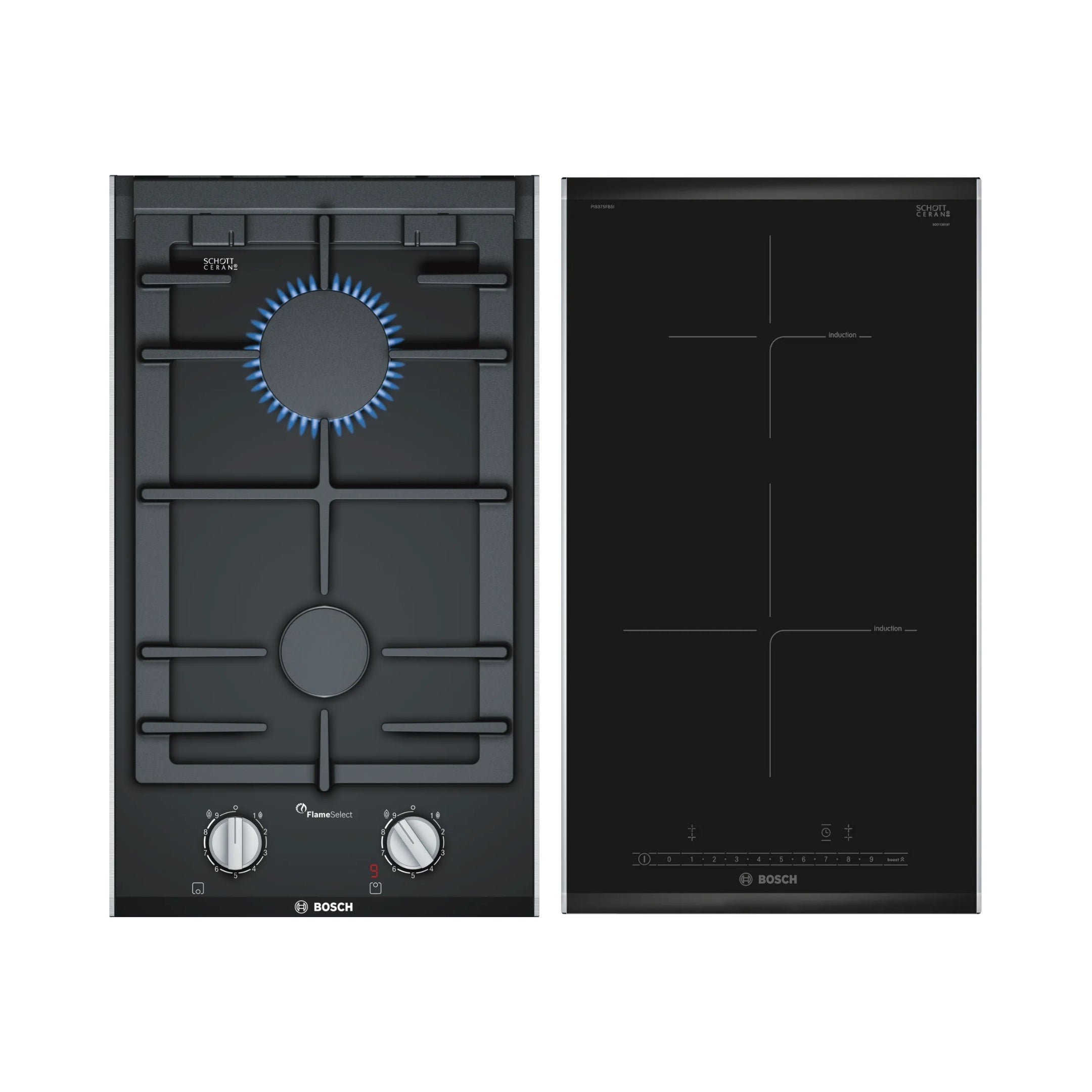 Bosch 30 cm 2 Burner Hob PRB3A6D70I + Bosch 2 Zones Induction Hob PIB375FB5I