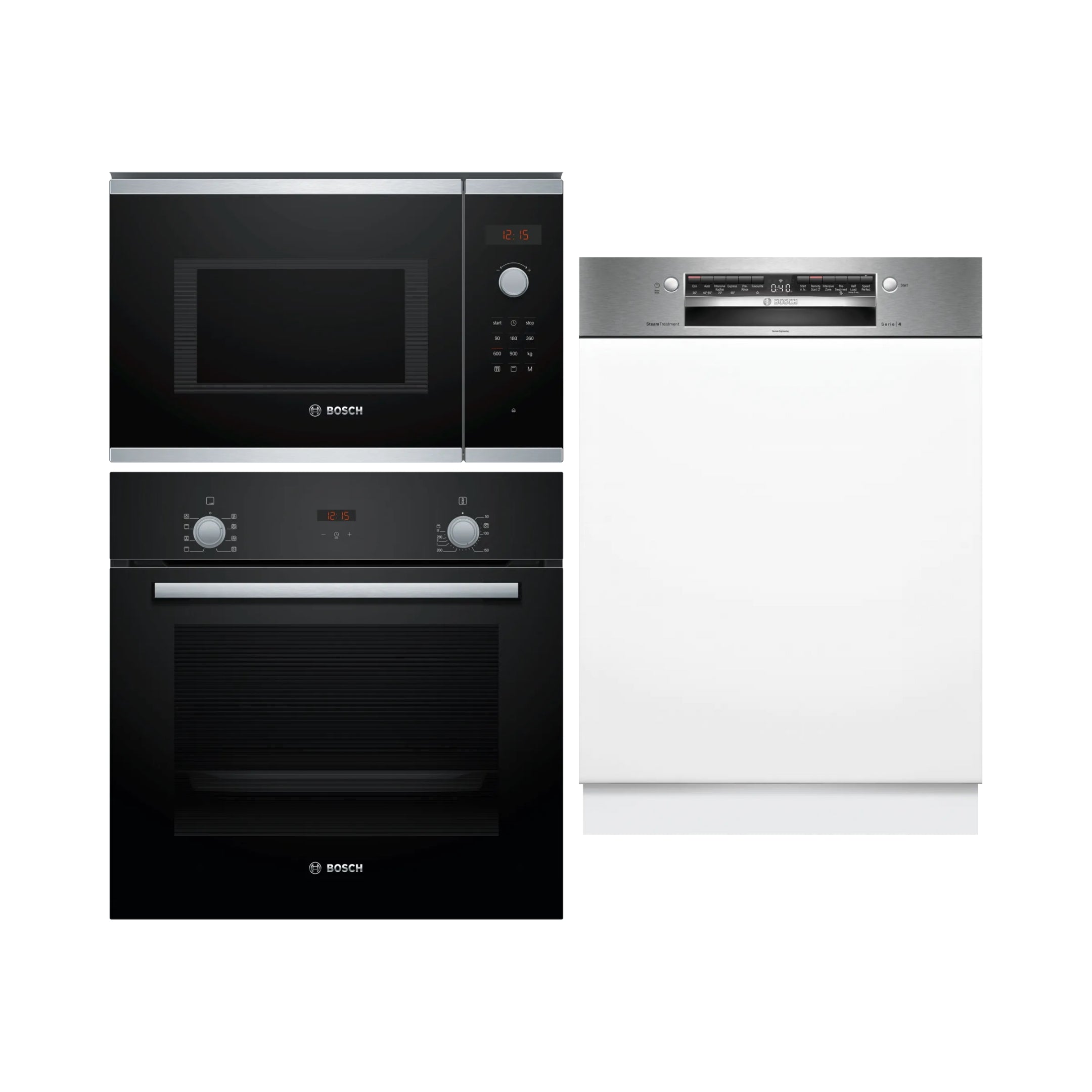 Bosch Built In Oven HBF532BA0I + Bosch Built-In Microwave Series 4 BEL553MS0I + Bosch Built In Dishwasher Series 4 SMI4IKS00I with 14 Place Settings