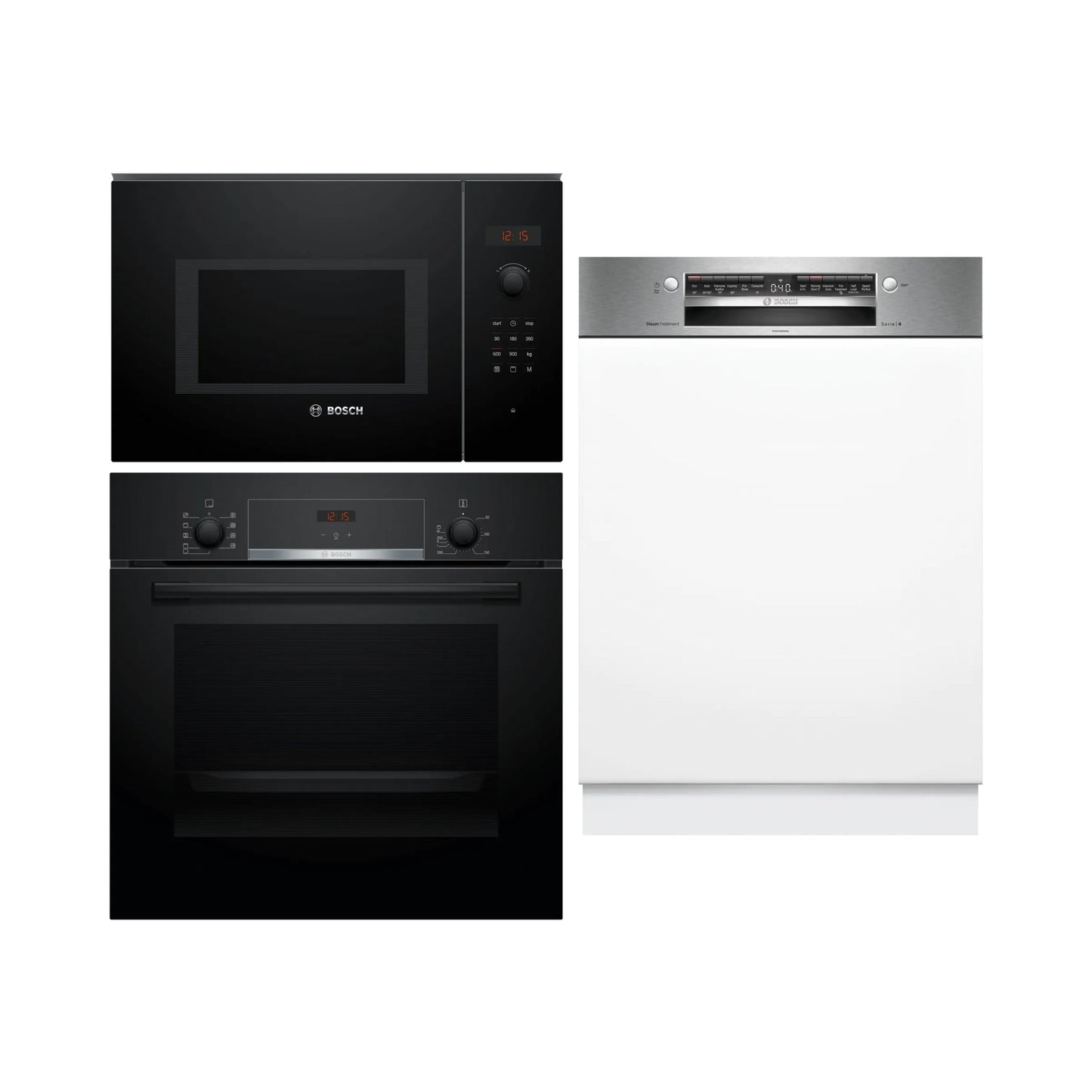 Bosch Built In Oven HBJ534EB0I + Bosch Built-In Microwave Series 6 BEL553MB0I + Bosch Built In Dishwasher Series 4 SMI4IKS00I with 14 Place Settings