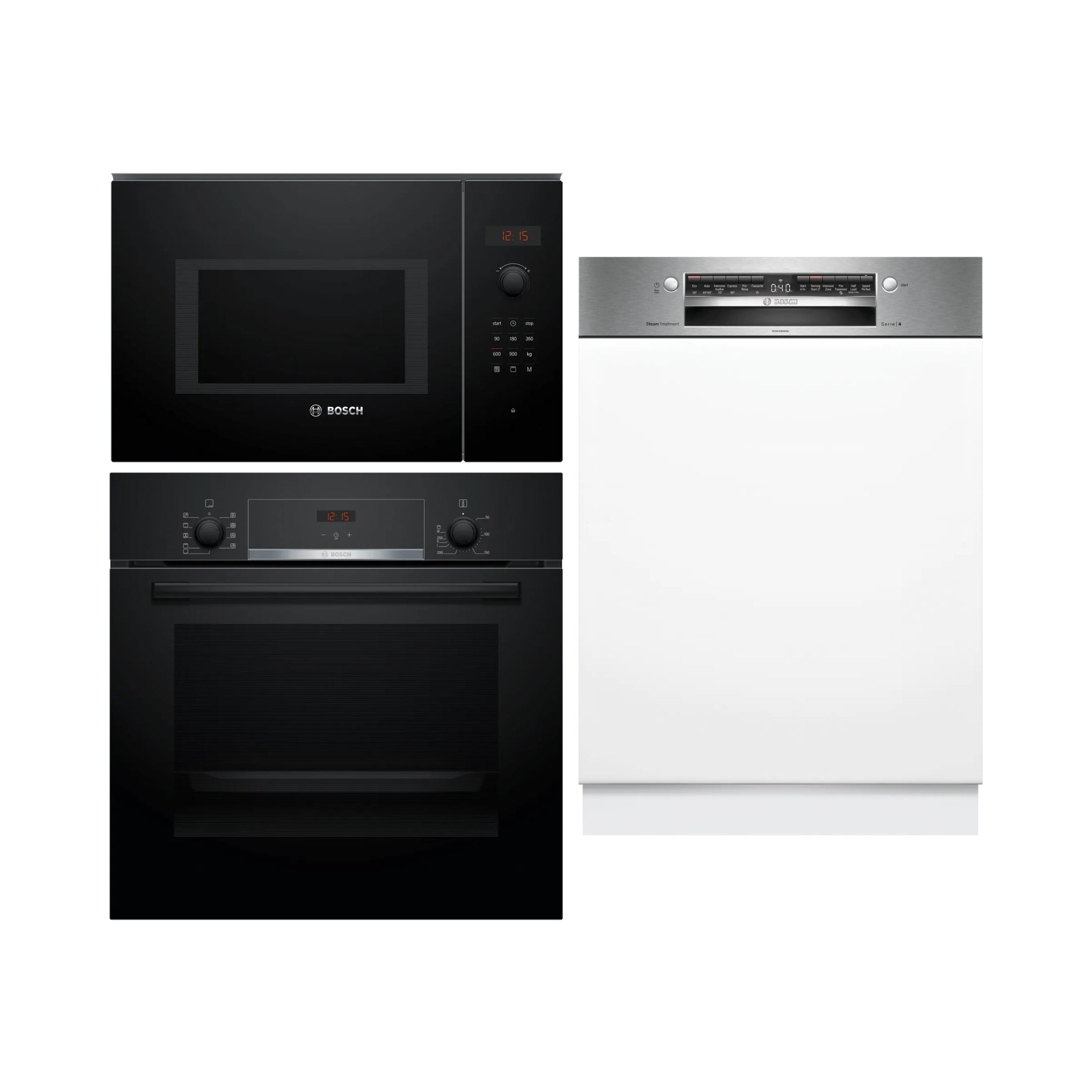 Bosch Built In Oven HBJ534EB0I + Bosch Built-In Microwave Series 6 BEL553MB0I + Bosch Built In Dishwasher Series 4 SMI4IKS00I with 14 Place Settings